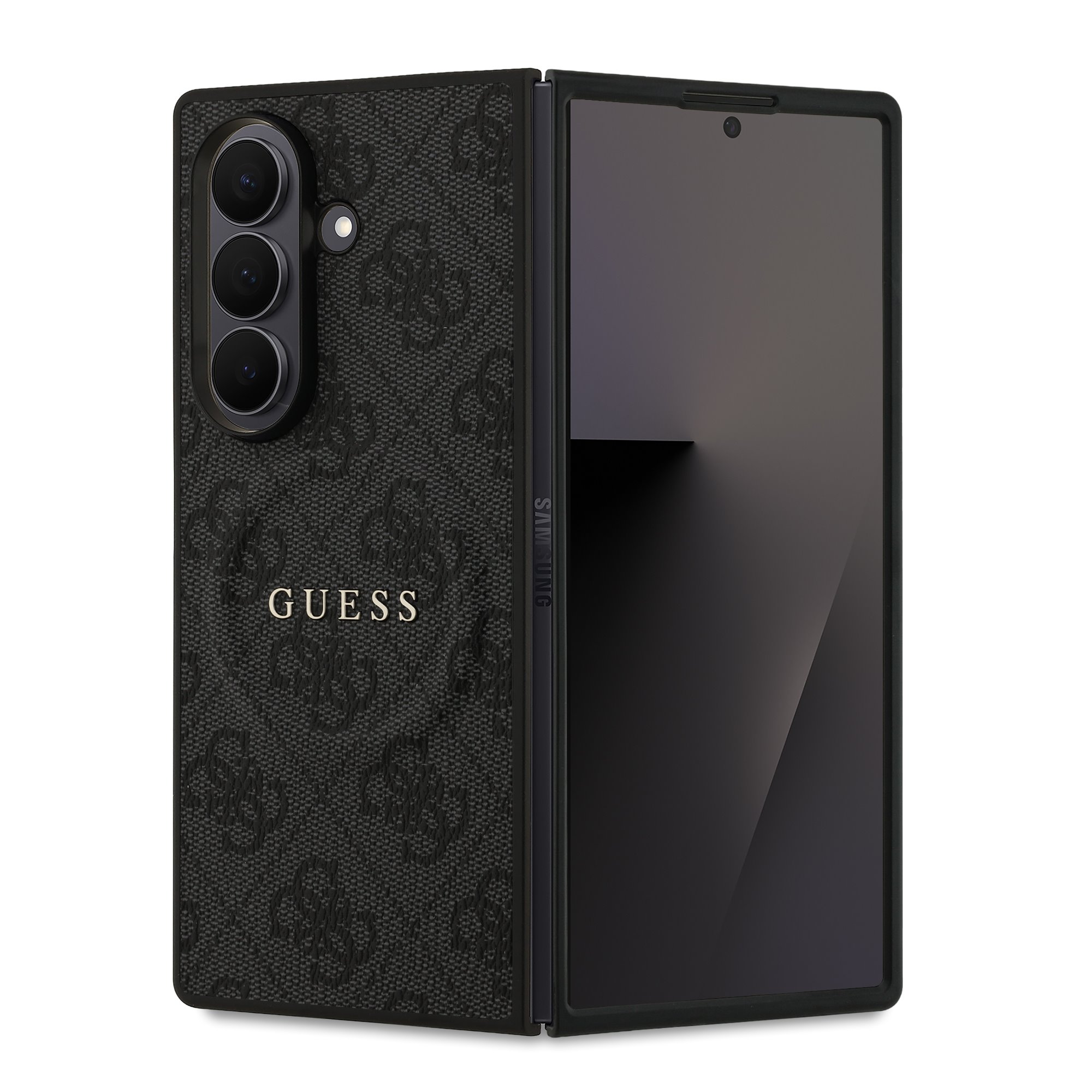 GUESS Калъф Samsung Z Fold 7, PU Leather 4G Colored Ring MagSafe, черен - GUHMZFD7P4MSEGCK