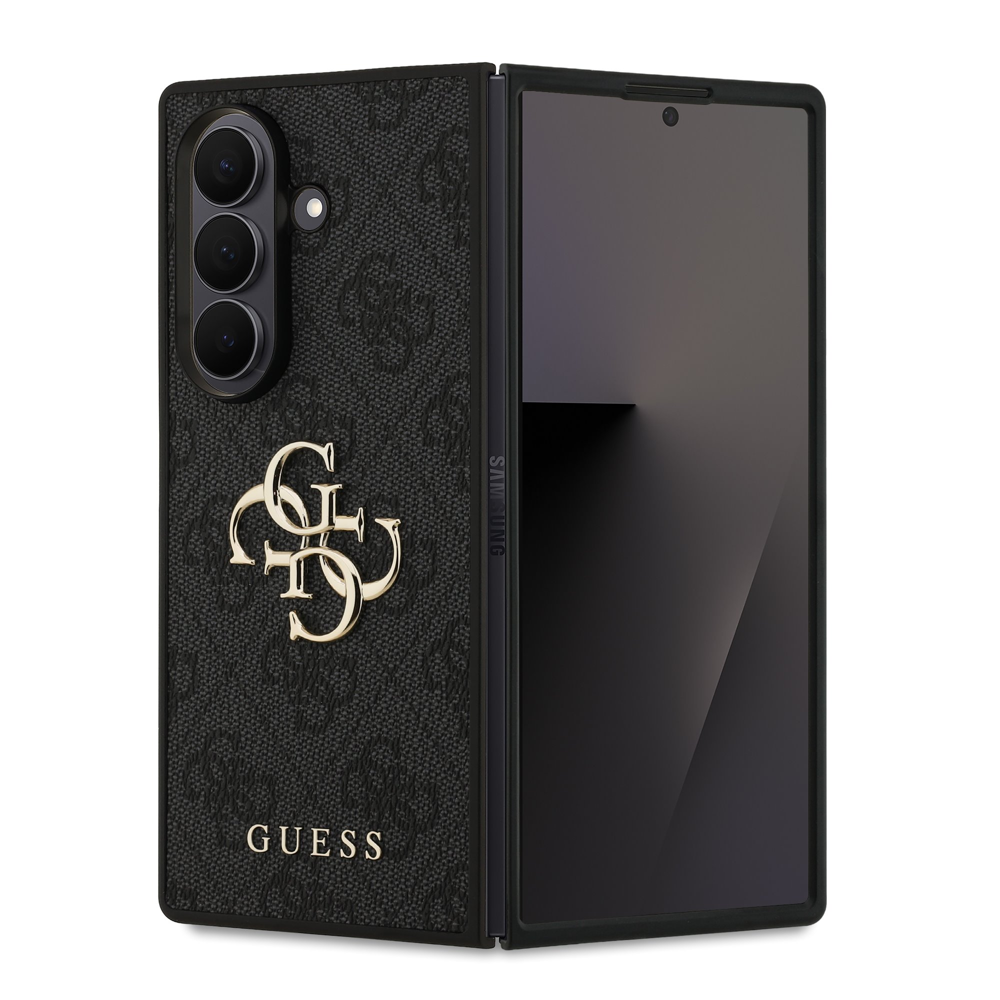 GUESS Калъф Samsung Z Fold 7, PU 4G Metal Logo, черен - GUHCZFD74GMGGR