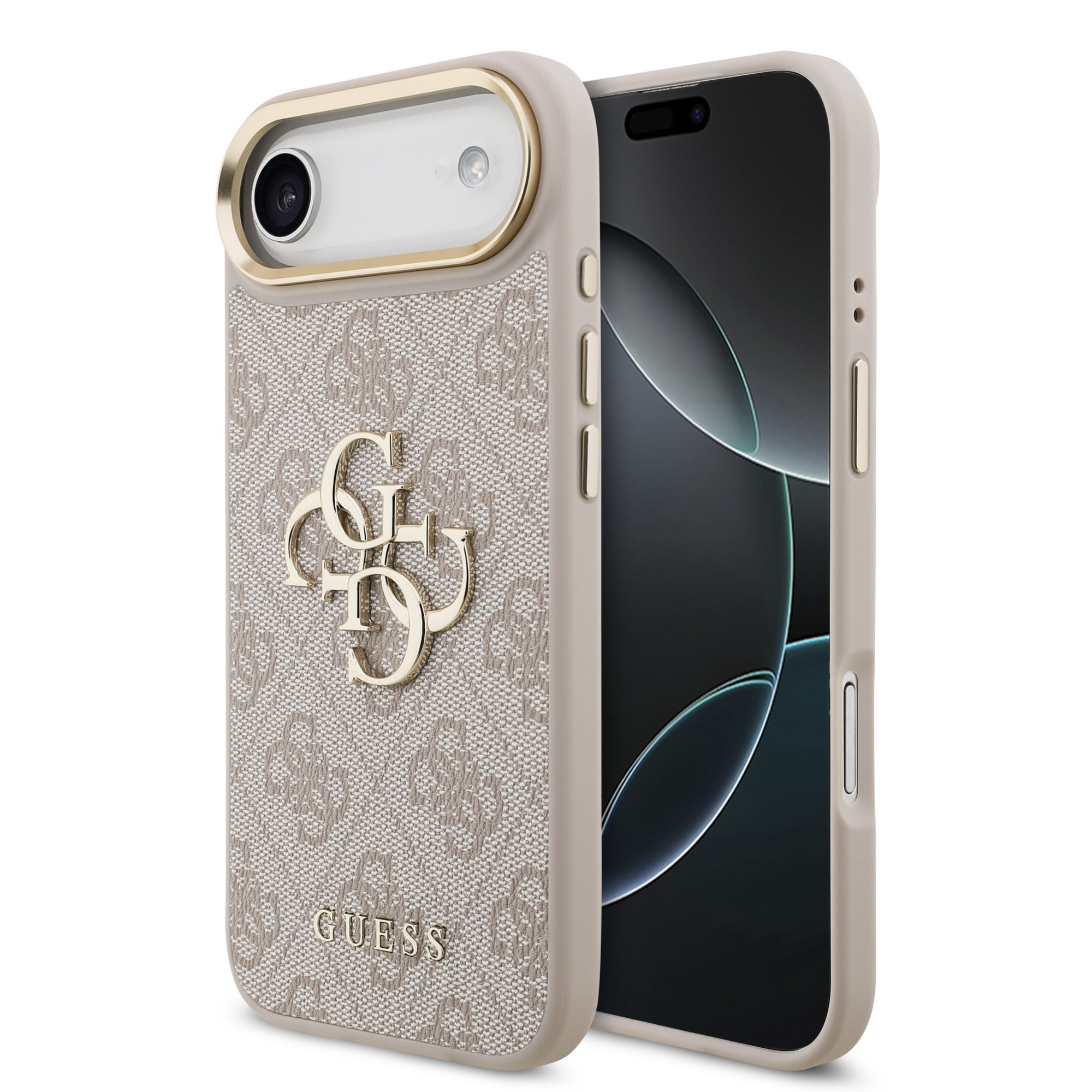 GUESS Case Apple iPhone 17 Air, PU Leather 4G Metal Logo Gold Frame, pink - GUHCP17M4GMGCPI