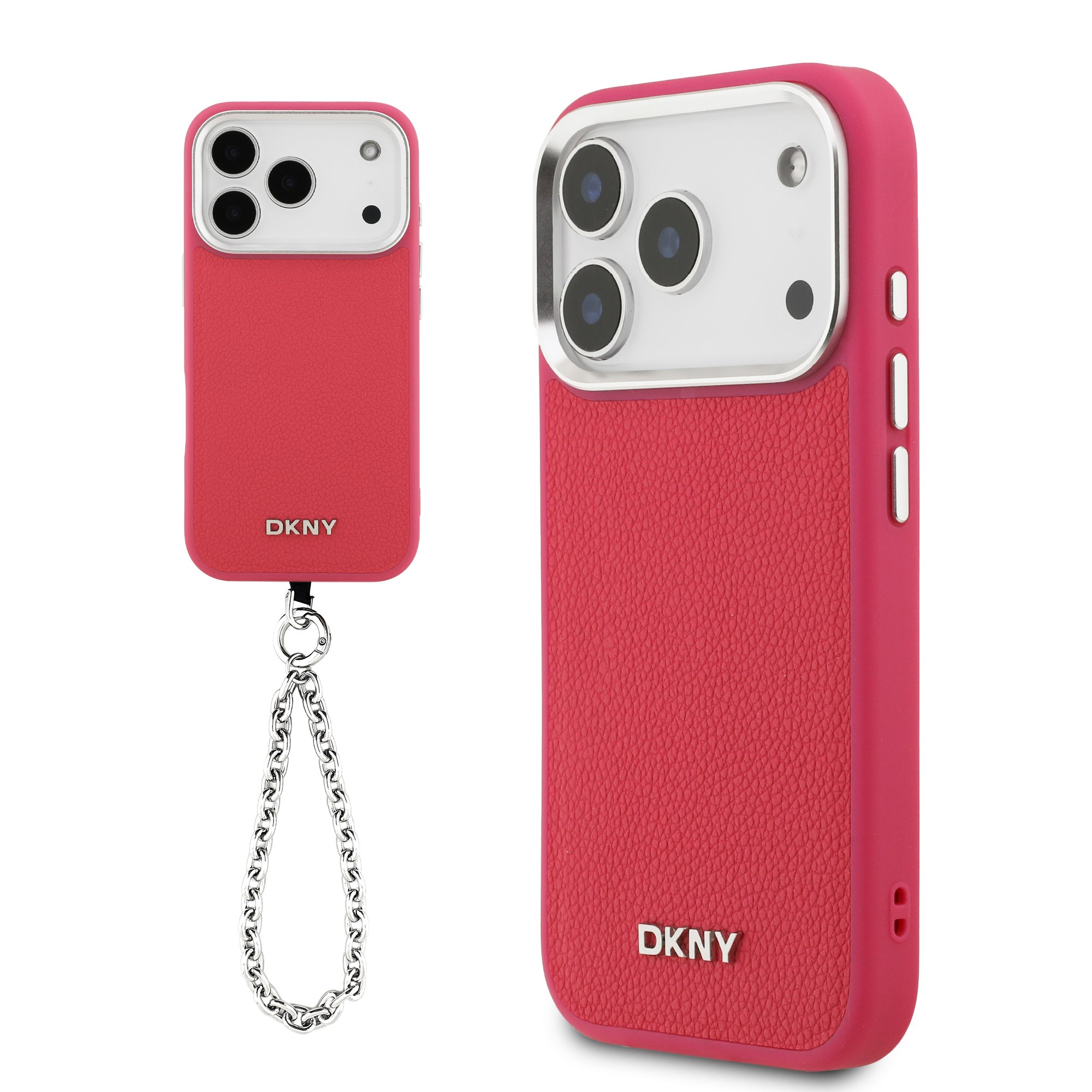 DKNY Калъф Apple iPhone 17 Pro Max, PU Leather Metal Logo MagSafe + Wrist Strap, розов - DKHMP17XPDHWSP