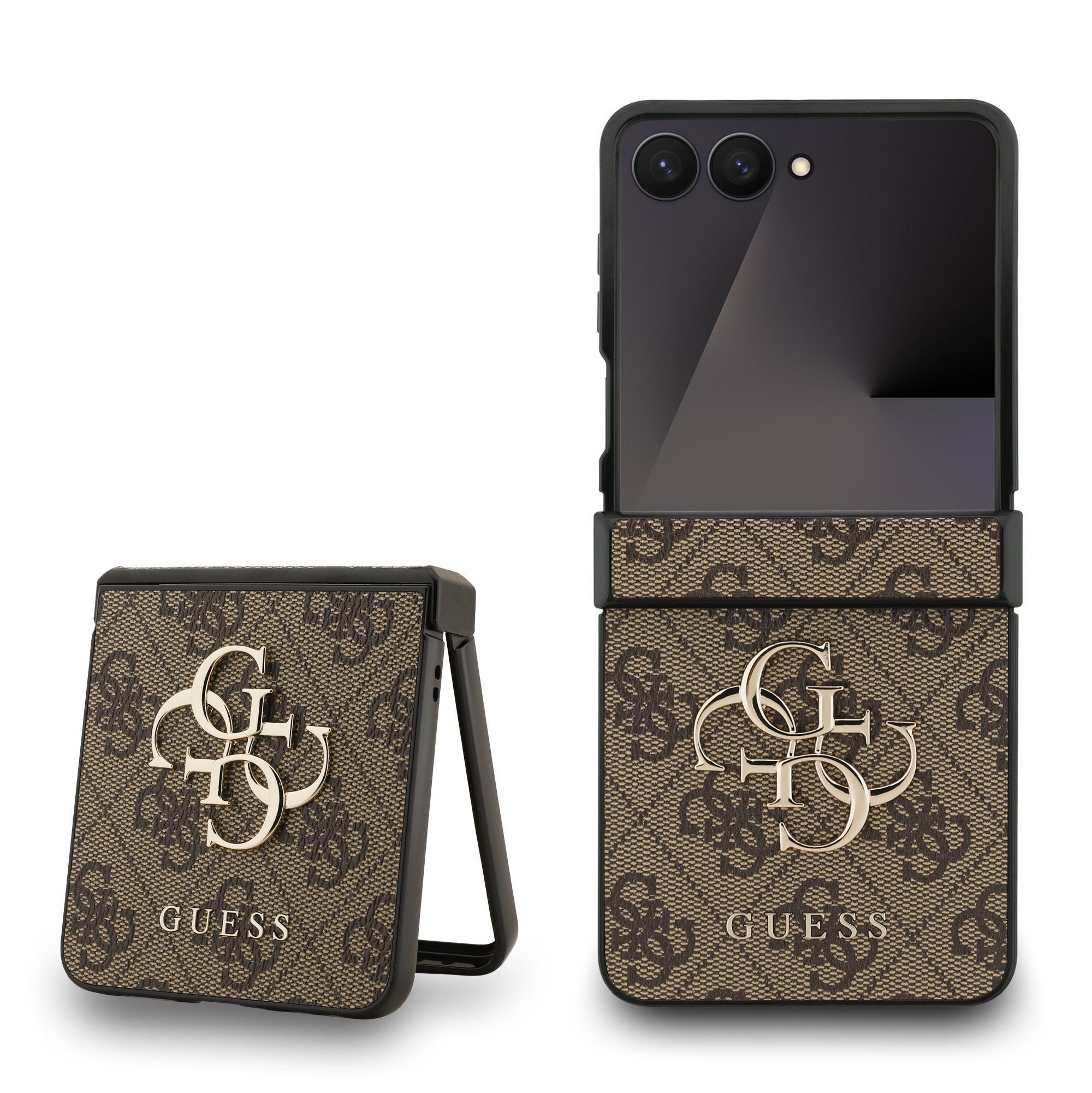 GUESS Калъф Samsung Z Flip 7, PU 4G Metal Logo, кафяв - GUHCZF74GMGBR