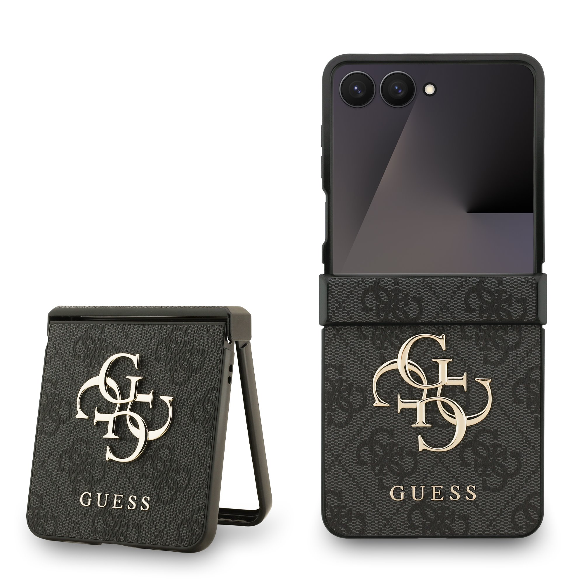 GUESS Калъф Samsung Z Flip 7, PU 4G Metal Logo, сив - GUHCZF74GMGGR