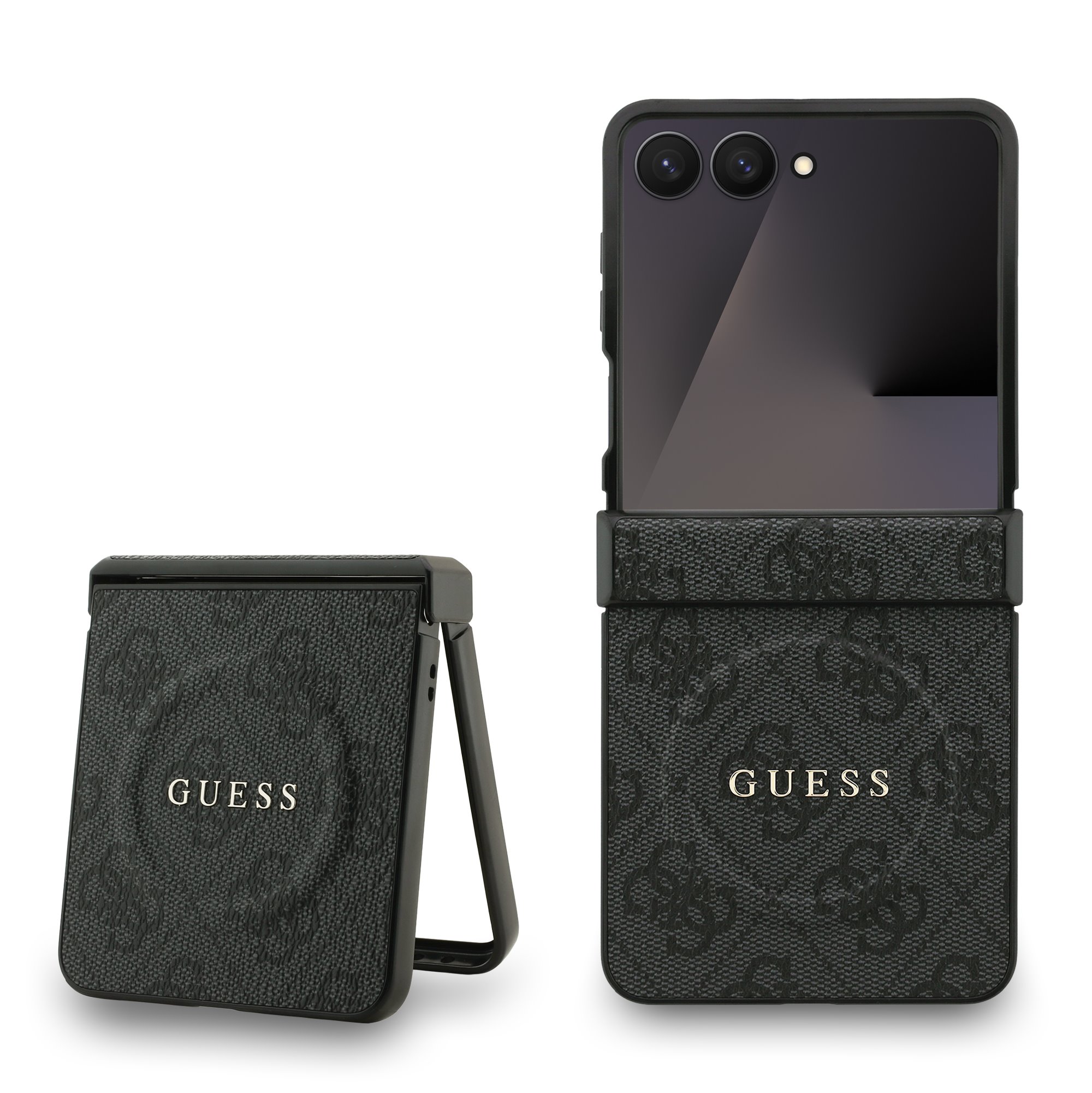 GUESS Калъф Samsung Z Flip 7,PU Leather 4G Colored Ring MagSafe, черен - GUHMZF7P4MSEGCK