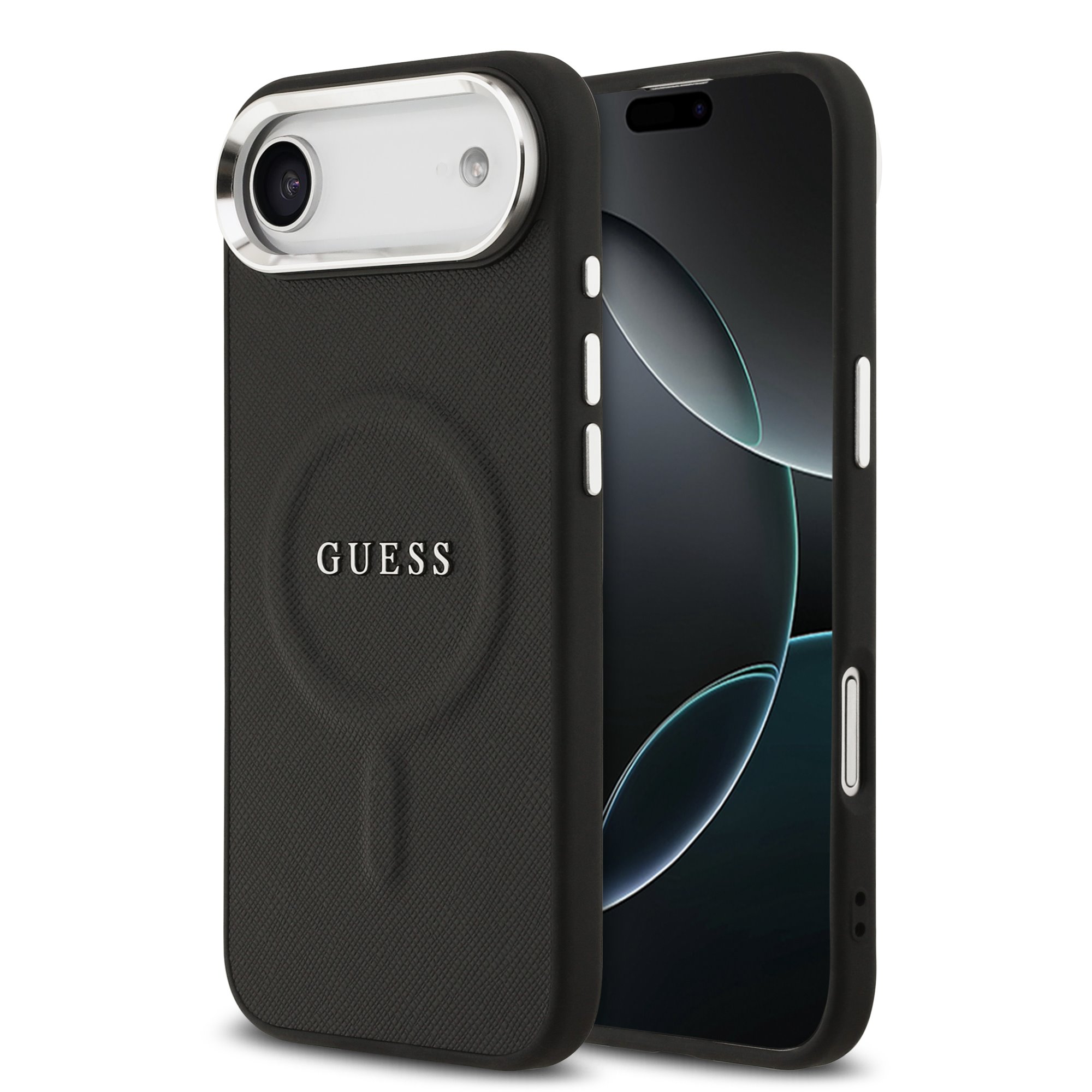 GUESS Калъф Apple iPhone 17 Air, PU Saffiano MagSafe, черен - GUHMP17MPSAREGSK