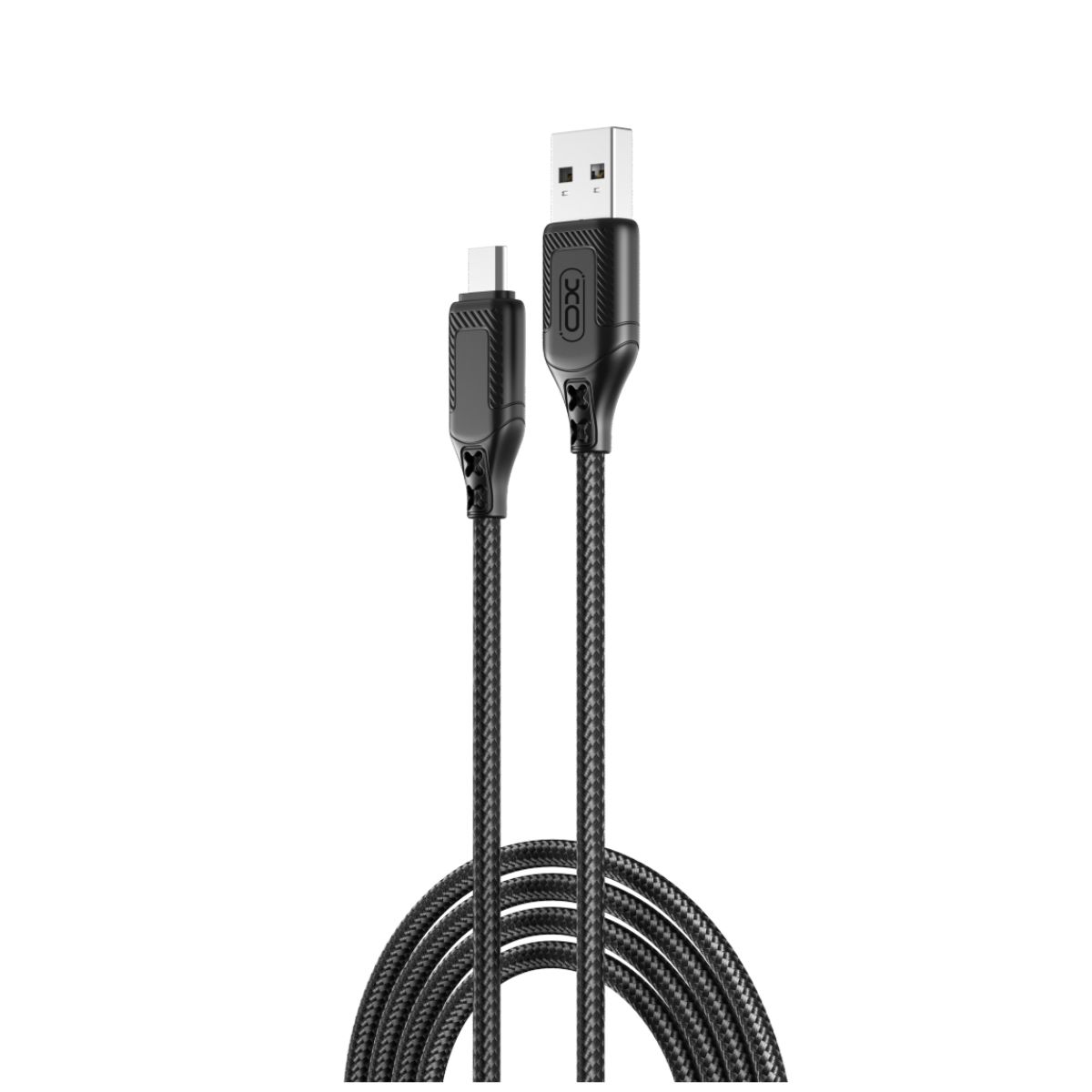 XO Кабел USB-A - Micro USB, 1м, 2.4A, черен - NB235