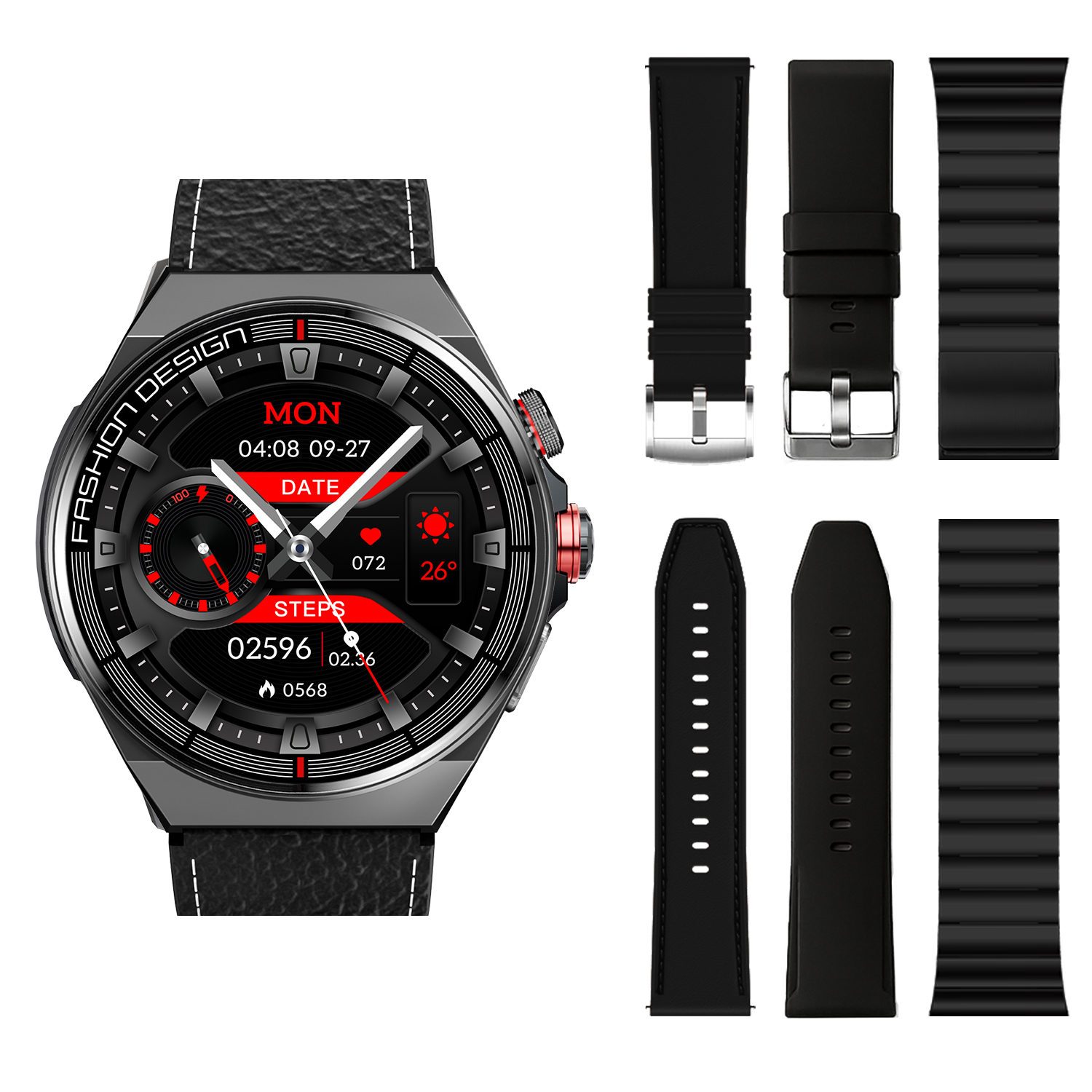 Смарт часовник Kalobee H4 Pro Max Box: SET 3 каишки, AMOLED OEM /черен/