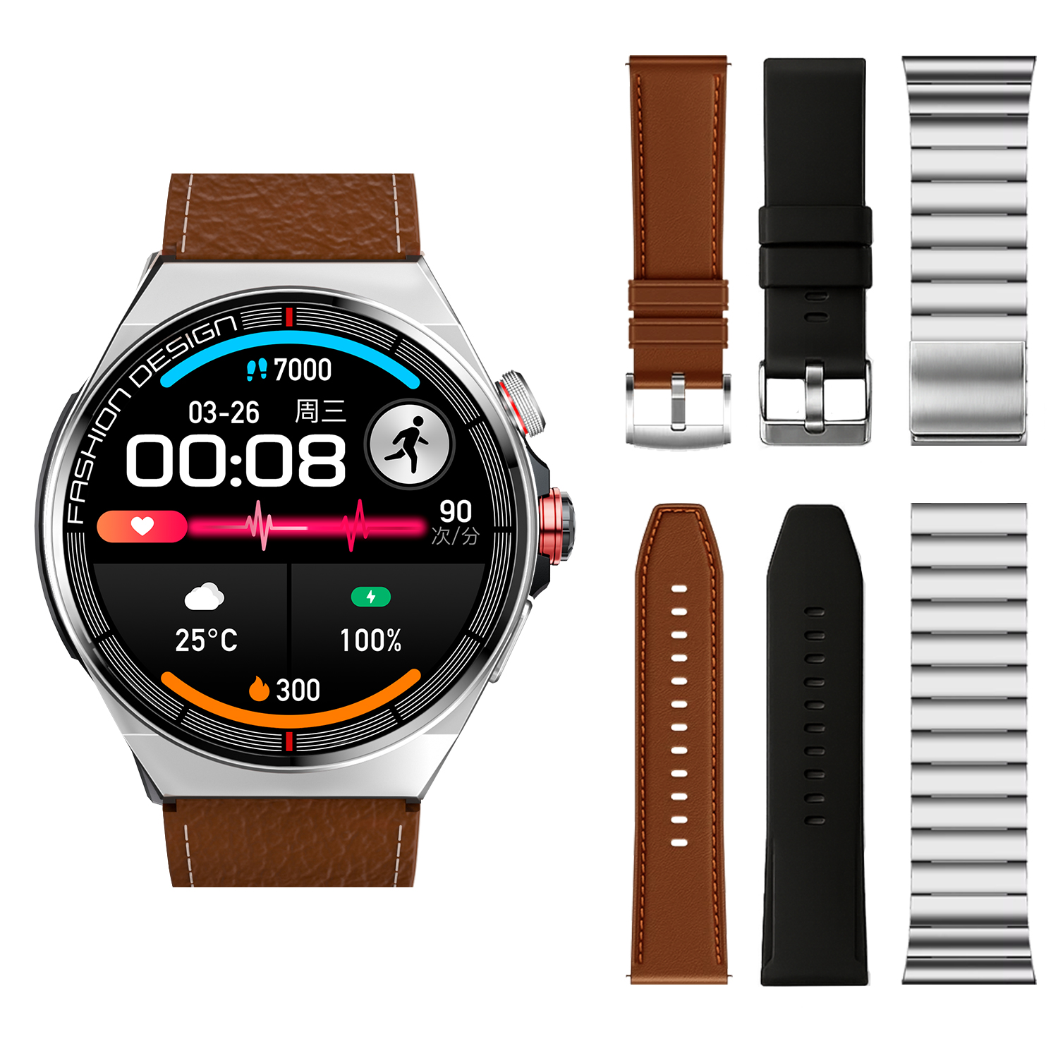 Смарт часовник Kalobee H4 Pro Max Box: SET 3 каишки, AMOLED OEM /сив/