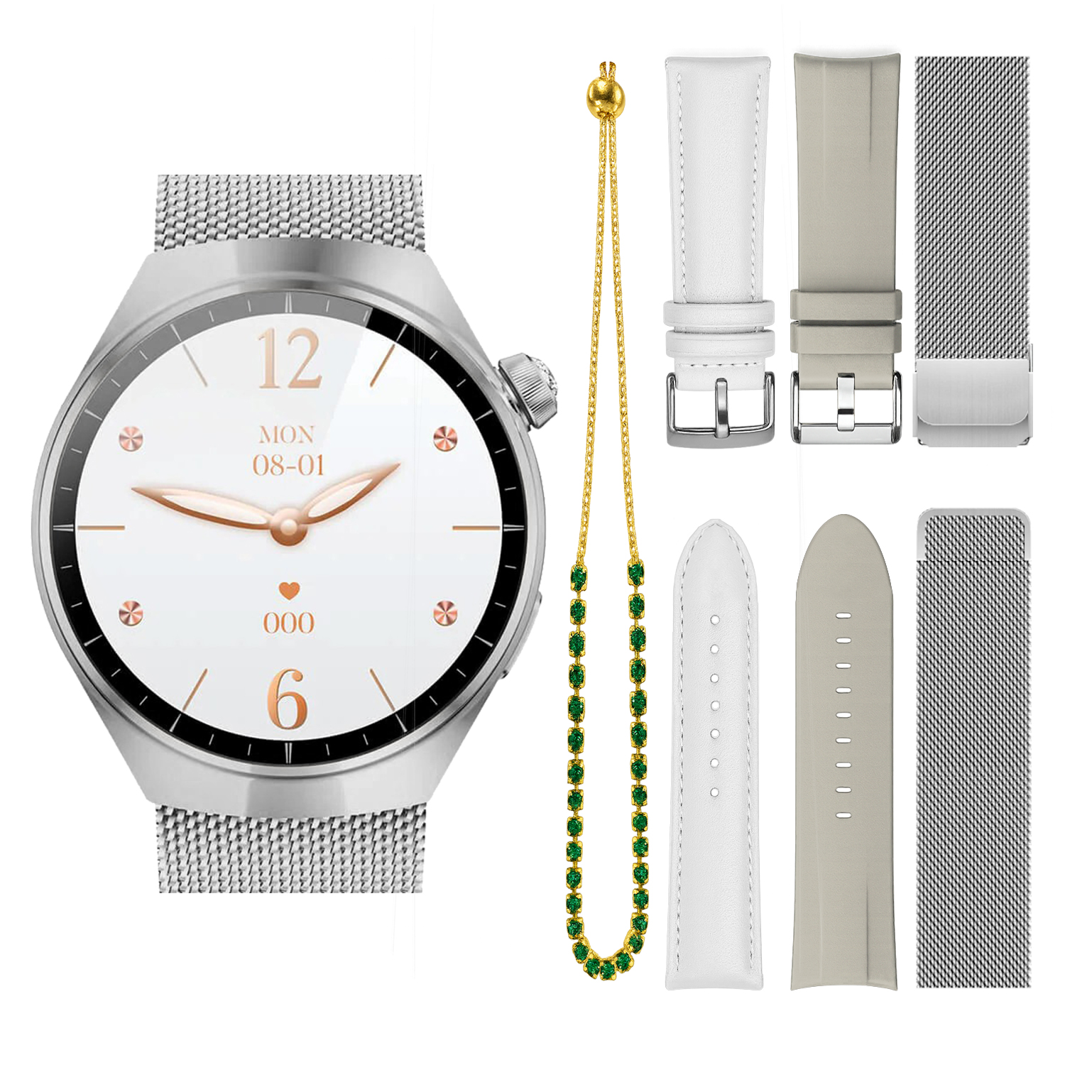 Смарт часовник Kalobee SK7 Mini Box: SET 3 каишки, AMOLED OEM /сив/