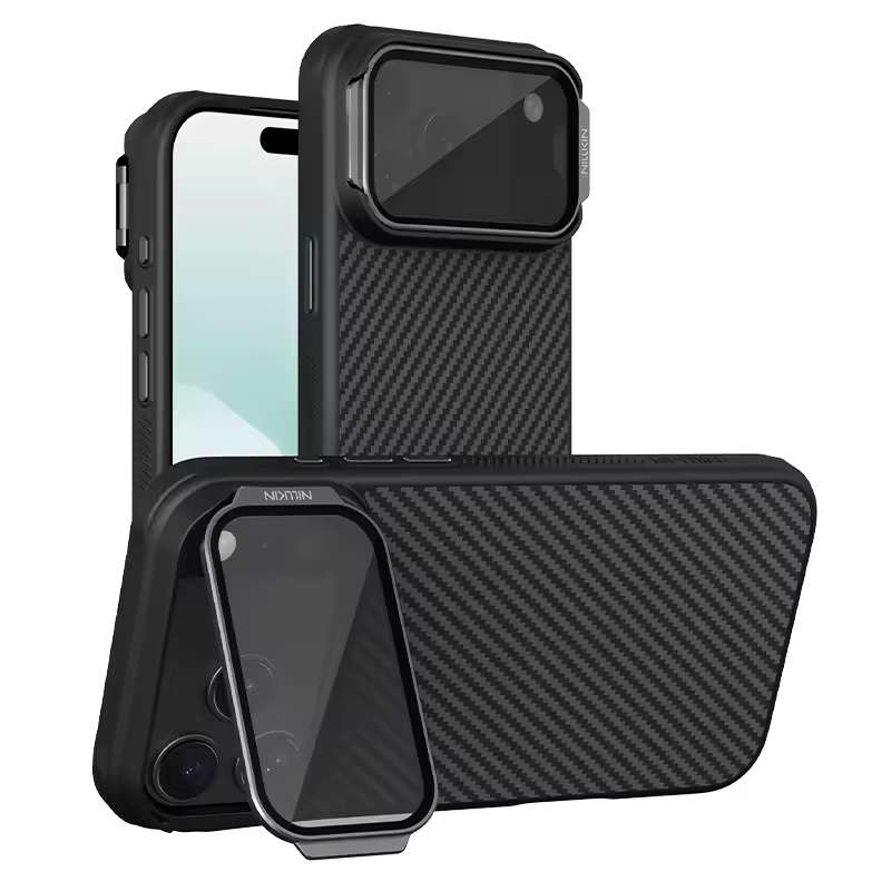NILLKIN Калъф Apple iPhone 17 Pro Max, KEVLAR + Tinted camera cover MagSafe /черен/
