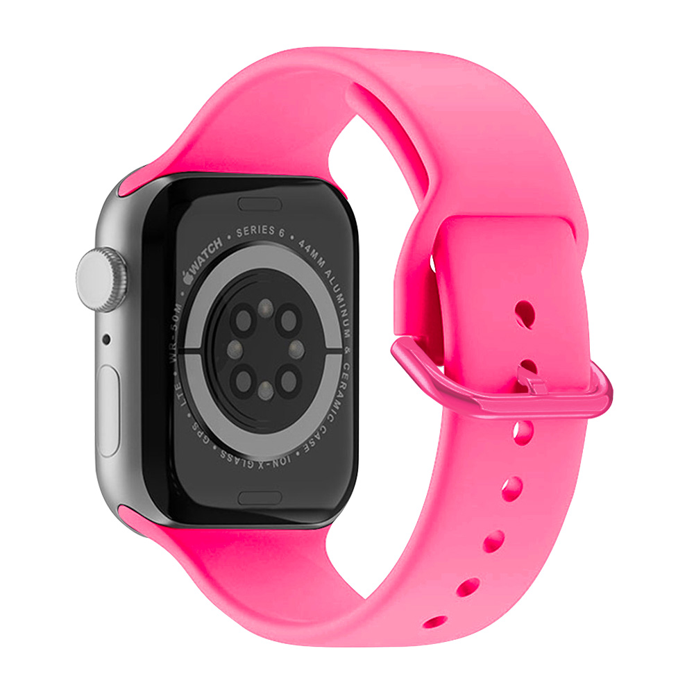 Каишка за Apple Watch 42/44/45/49мм, Silicon Simple2 Strap /ярко розова/