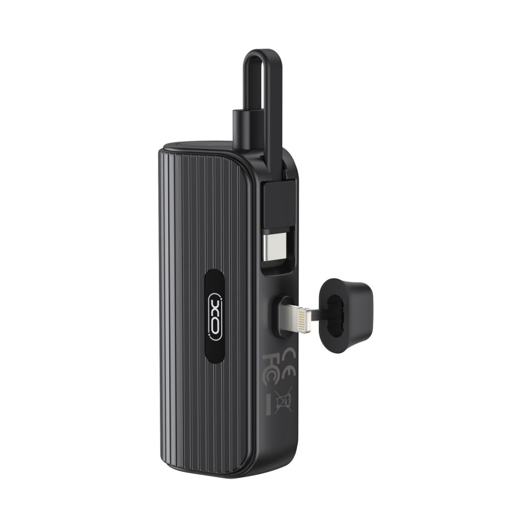 XO Power Bank 5000 mAh 20W, Lightning порт + вграден кабел Type-C /черен/ - PR220