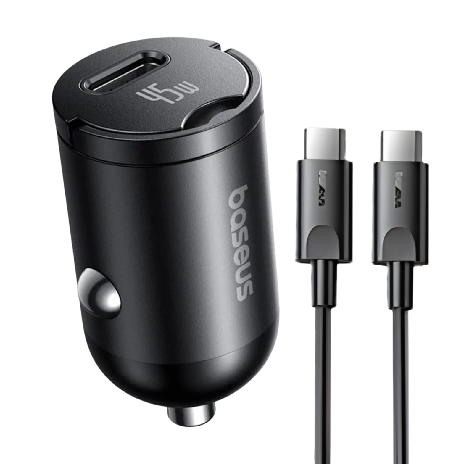 BASEUS 12V 45W USB-C + кабел Type-C - Type-C, PrimeTrip VP2, /черен/ - C0206800