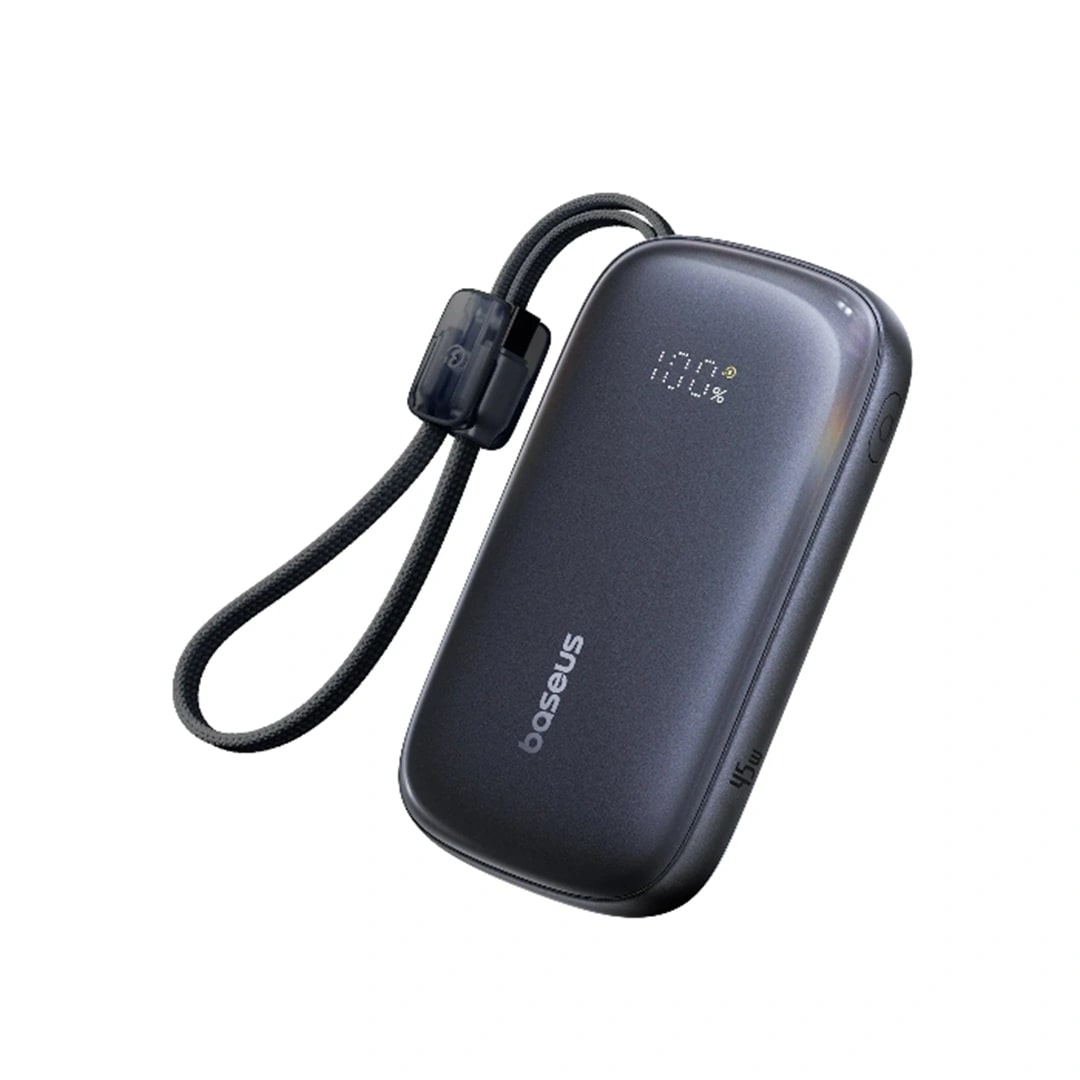 BASEUS Power Bank 10000 mAh, 45W + вградени кабели C-L, EnerFill FC21 Qpow 3 Ultra /бял/ - E0027Q00