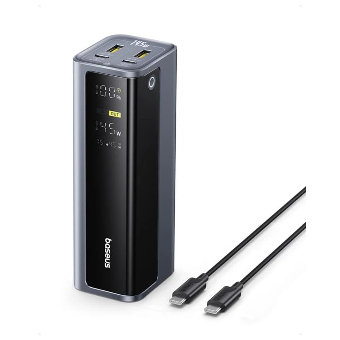 BASEUS Power Bank 20800 mAh 145W + кабел Type-C - Type-C, EnerGeek GP12 /графит/ - P10082109813-00