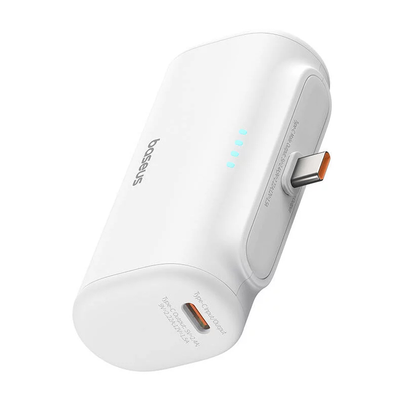 BASEUS Power Bank 5000 mAh 20W USB-C + USB-C /бял/ - P10068306213-00	