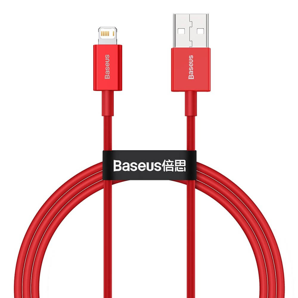 BASEUS Кабел USB-A - Lightning, 1м, 2.4A, Superior /червен/ - CALYS-A09