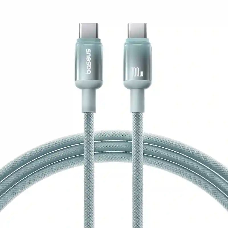 BASEUS Кабел Type-C - Type-C, 1м, 100W, Discolor Series /зелен/син/ - E0420700