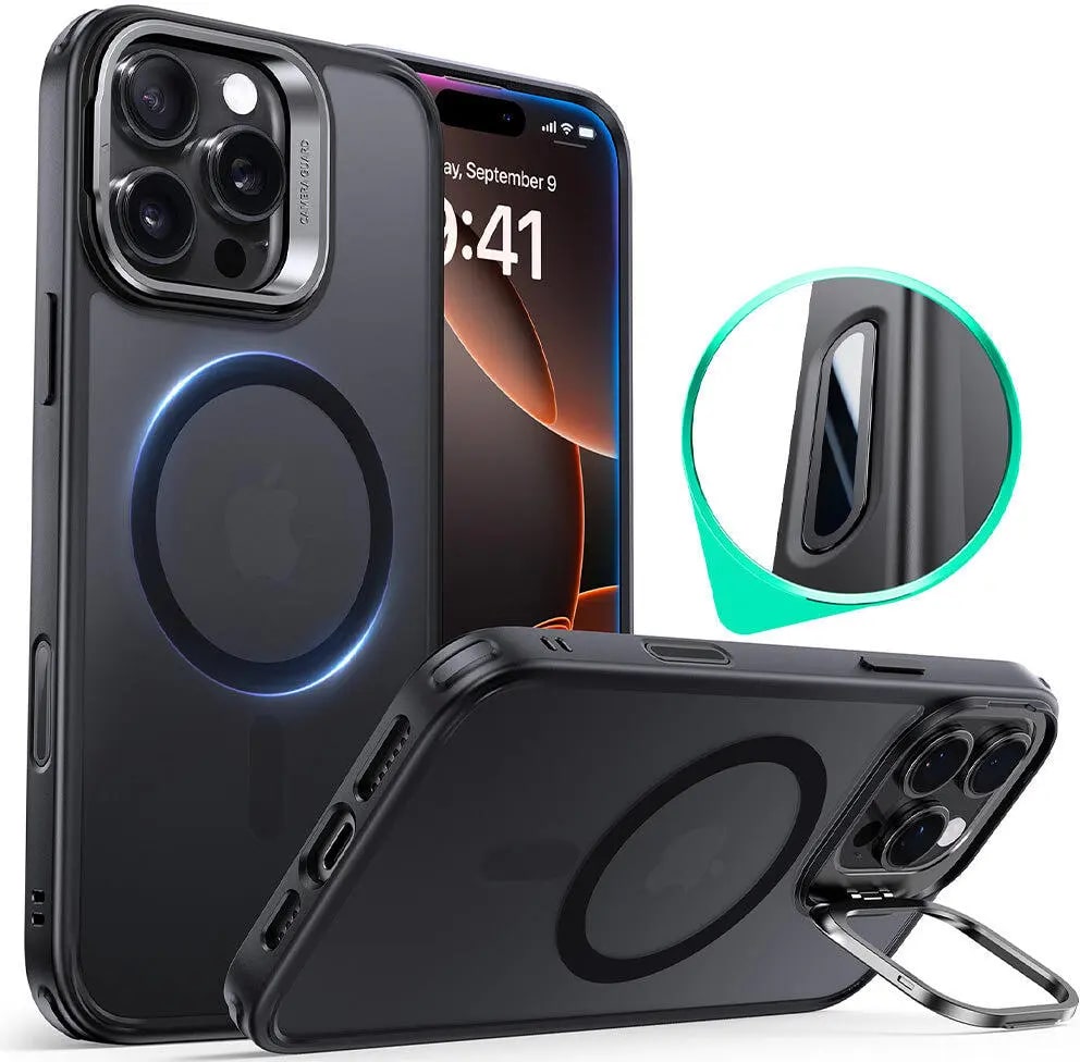 ESR Калъф Classic Hybrid iPhone 16 Pro, MagSafe + Camera contrоl cover /стойка /черен/