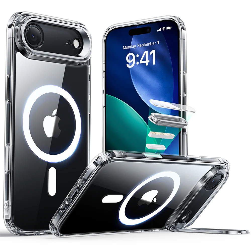 ESR Калъф Classic Hybrid iPhone 17 Air, MagSafe + Camera control cover + стойка /прозрачен/  Amazon pack