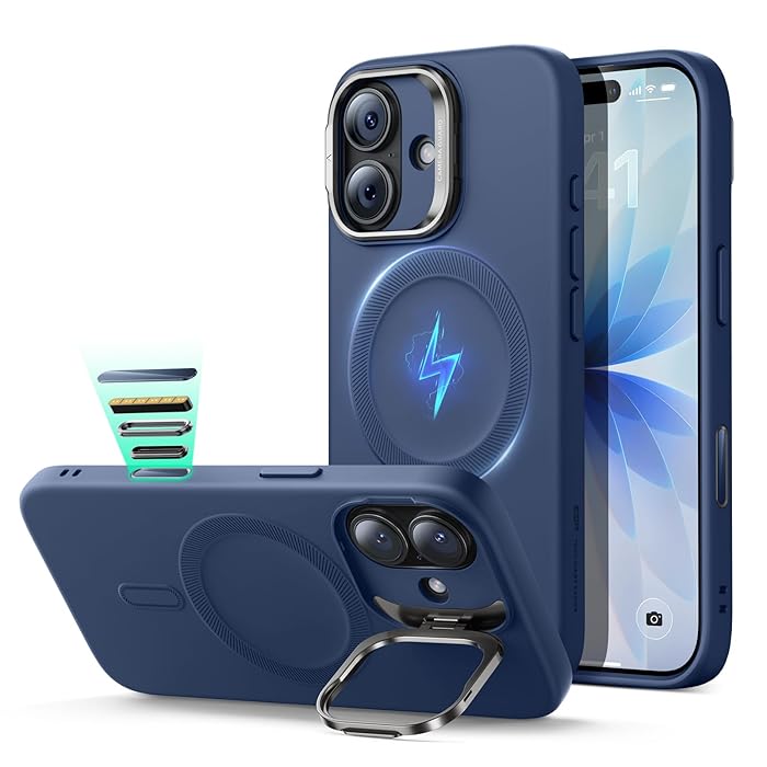 ESR Калъф Cloud Soft със стойка iPhone 17, MagSafe + Camera Control /син/