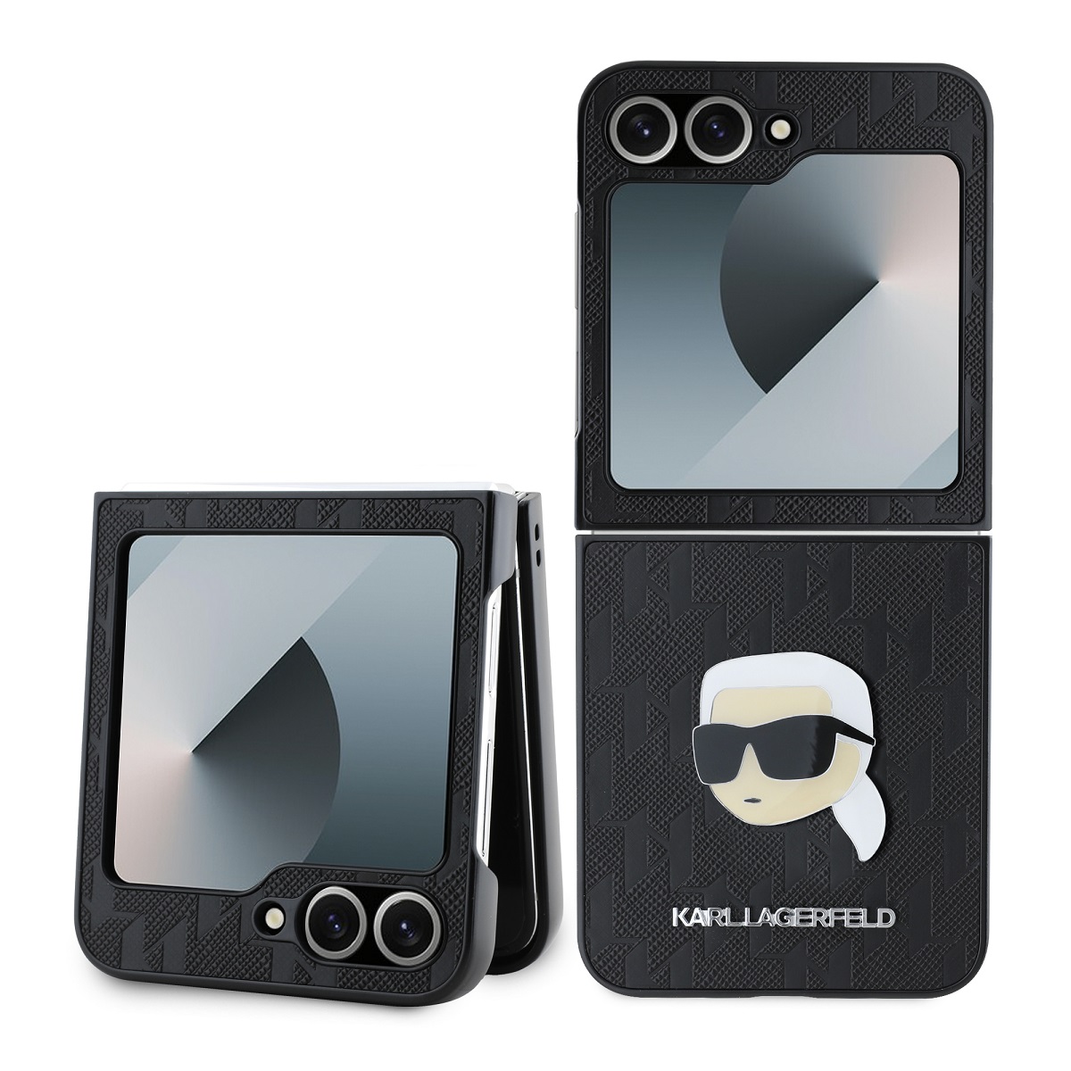 Karl Lagerfeld Калъф Samsung Z Flip 6/ Z Flip 7 FE, PU Saffiano Monogram Karl Head /черен/ - KLHCZF6PGKSKIHK