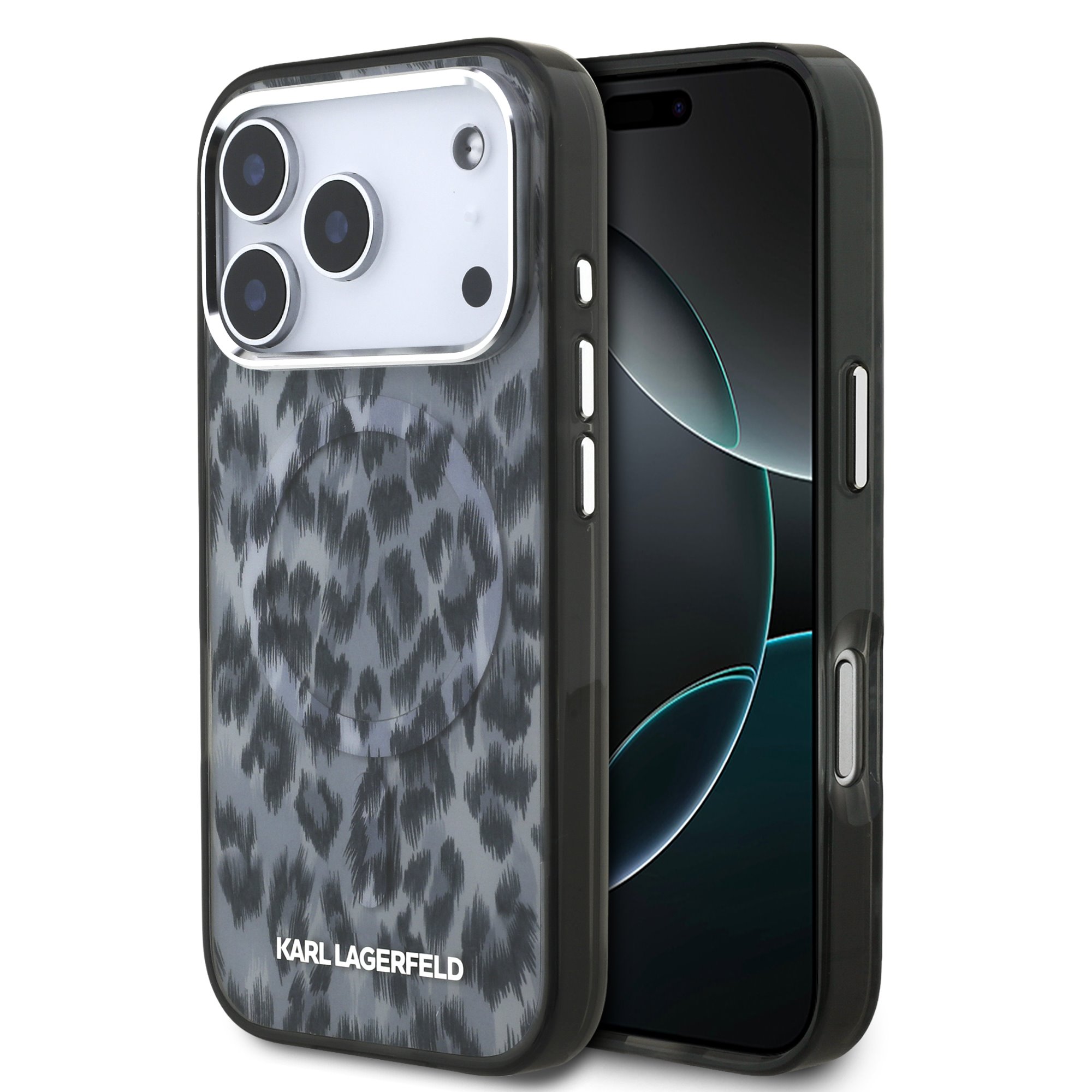 Karl Lagerfeld Калъф Apple iPhone 17 Pro Max, IML Leopard MagSafe /сив/ - KLHMP17XHDLEOICK