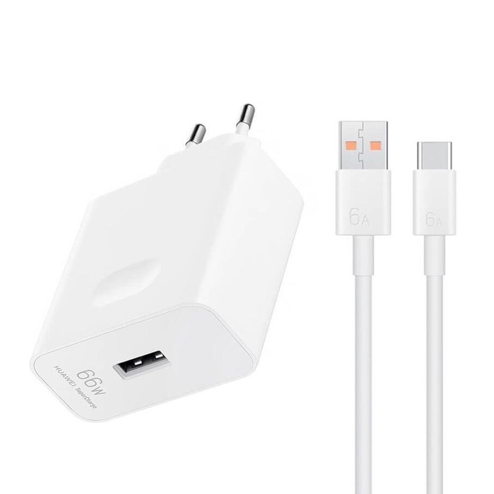 Huawei Honor 220V 66W, USB-C, HN-110600E00 + кабел A-C, /бял/