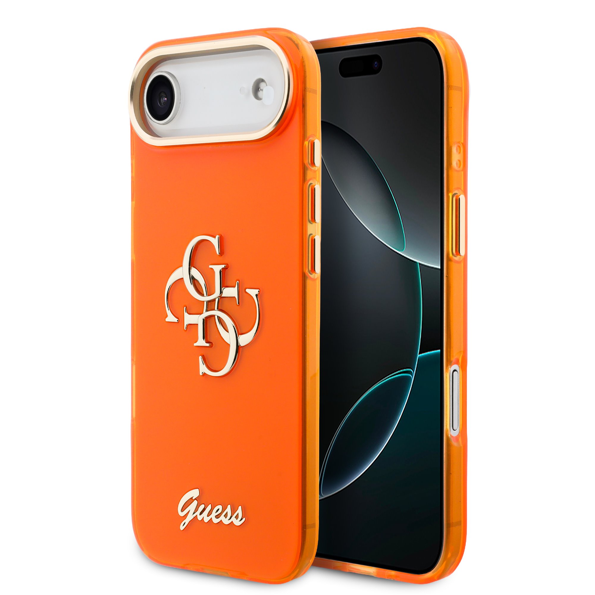 GUESS Калъф Apple iPhone 17 Air, IML 4G Script Metal Logo /оранжев/ - GUHCP17M5HC4MLSO