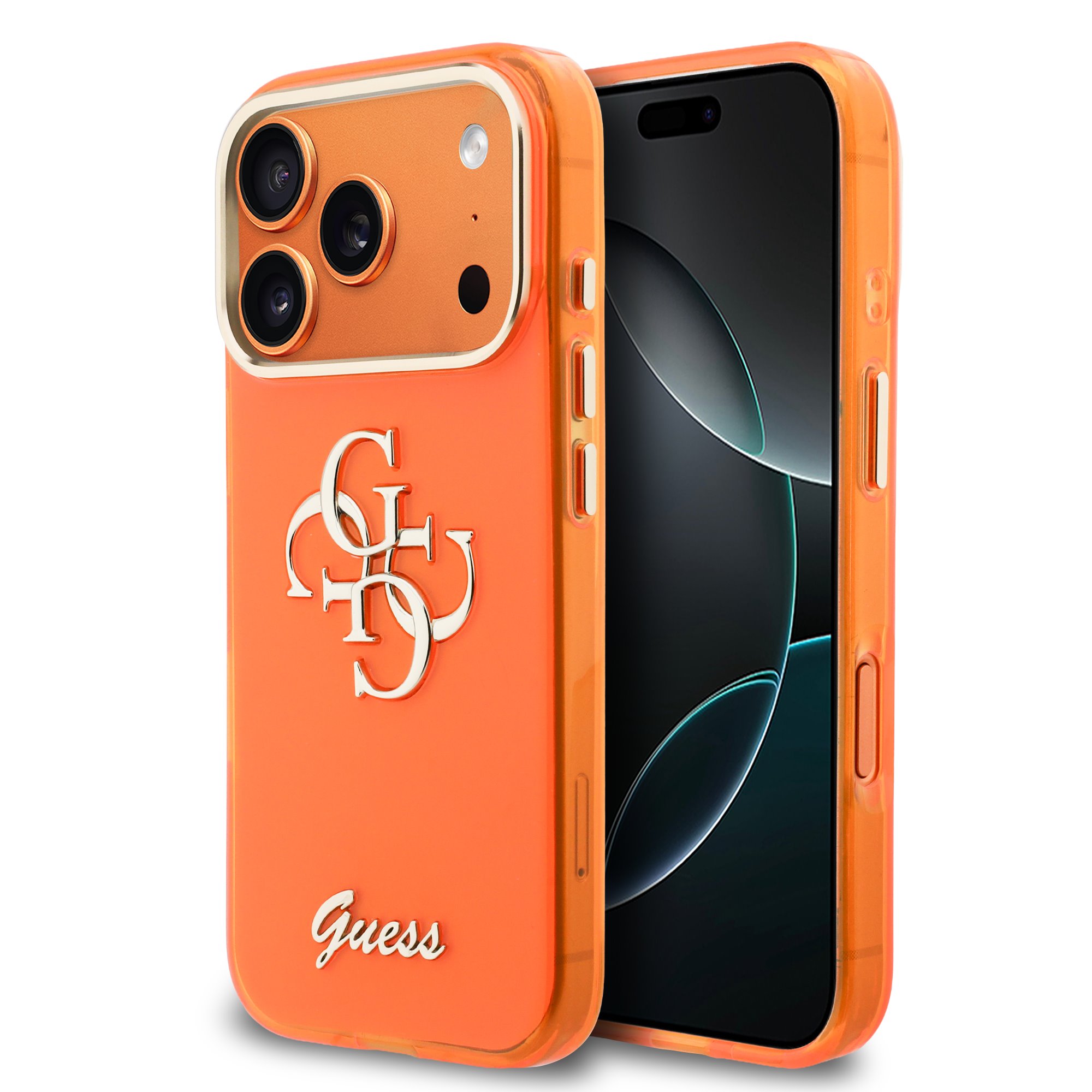 GUESS Калъф Apple iPhone 17 Pro Max, IML 4G Script Metal Logo /оранжев/ - GUHCP17X5HC4MLSO