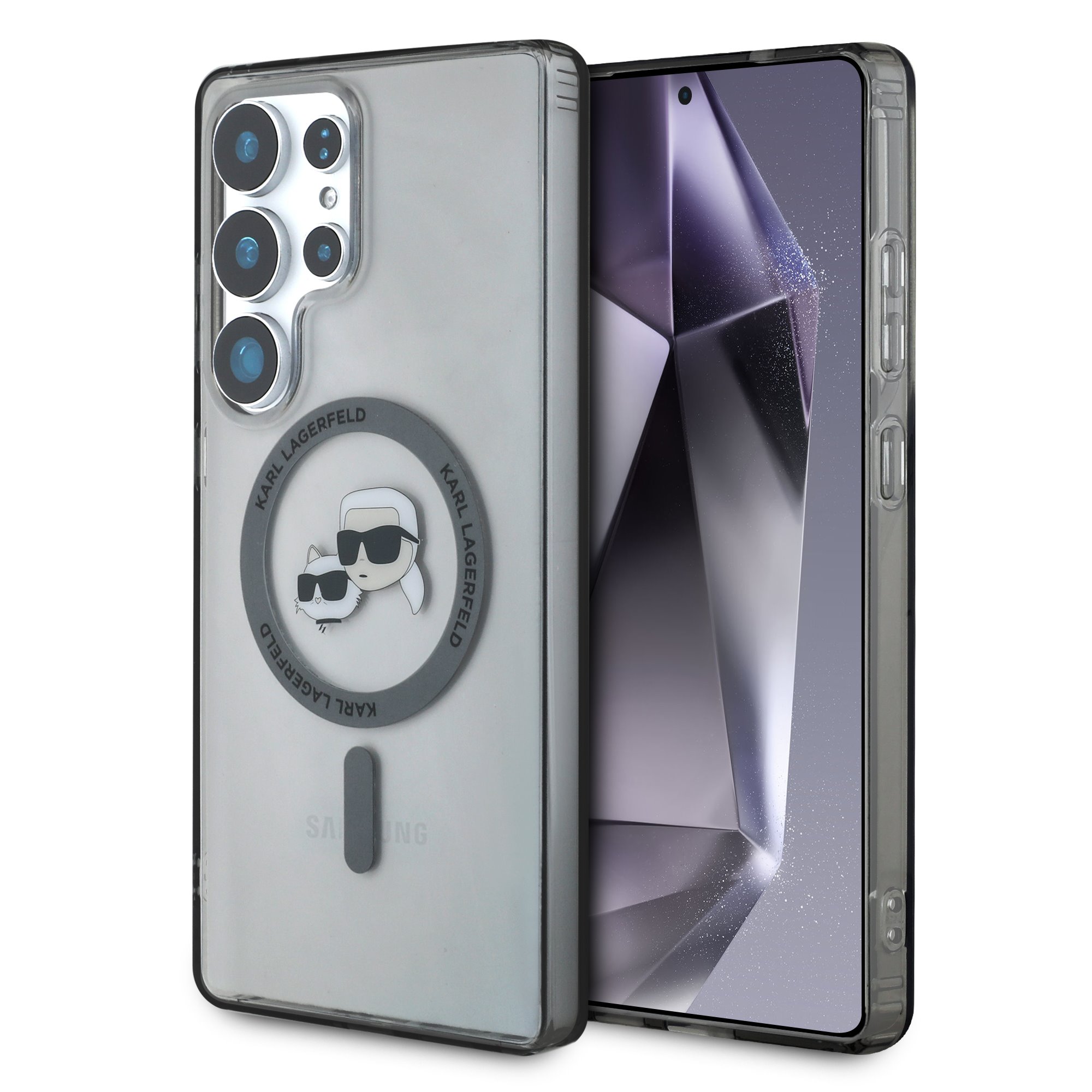 Karl Lagerfeld Калъф Samsung S25 Ultra, IML K/CH Heads MagSafe, /черен/ - KLHMS25LHLSKCK