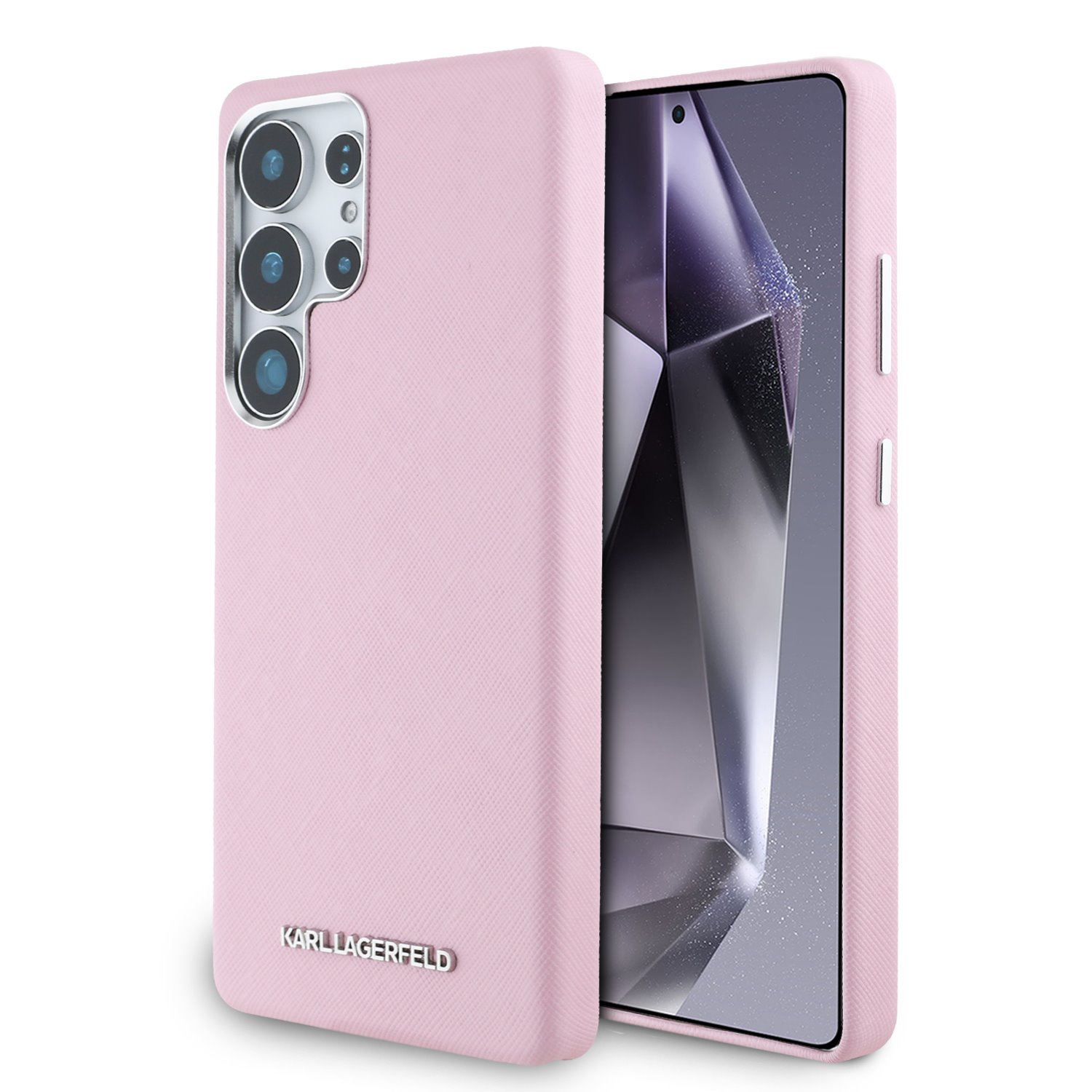 Karl Lagerfeld Калъф Samsung S25 Ultra, PU Saffiano Metal Logo and Frame /розов/ - KLHMS25LPSAFWMCP