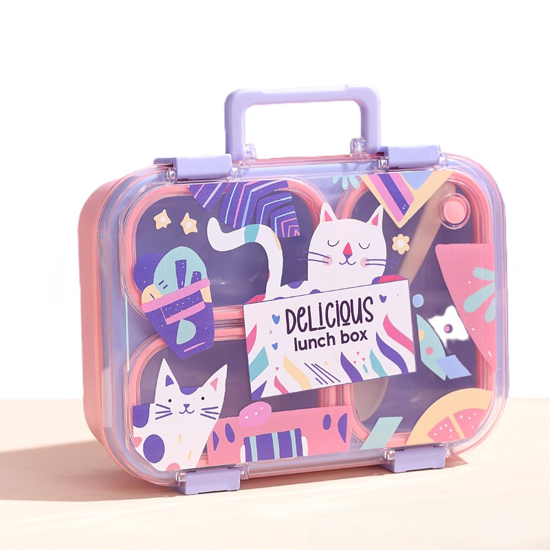 Кутия за храна Lunch box, /лилав-розов/ - #7168