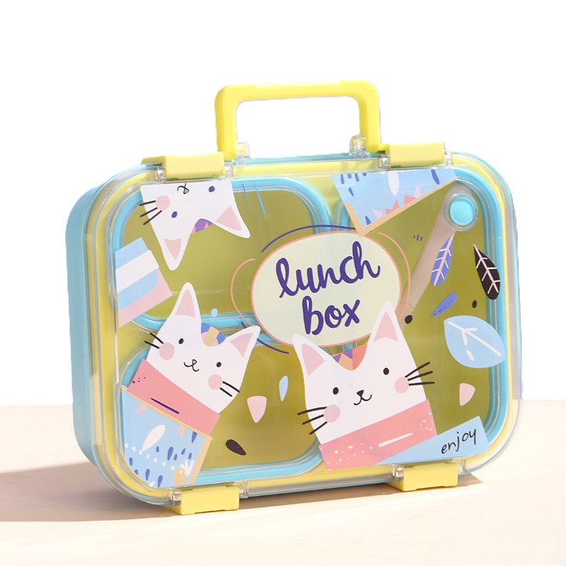 Кутия за храна Lunch box, /жълт-син/ - #7168