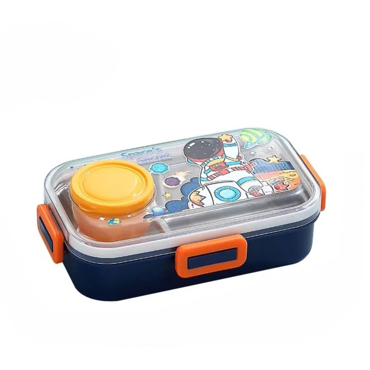 Кутия за храна Lunch box, /оранжев-син/ - #2639