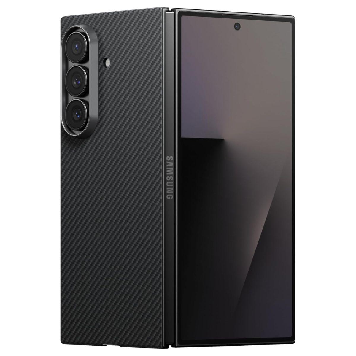 PITAKA Калъф Samsung Z Fold 7, Ultra-Slim MagSafe, black-grey twill - FBFold7