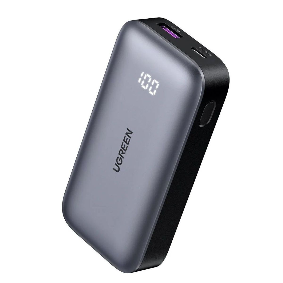 UGREEN Power Bank 10000 mAh 30W, Nexode + кабел Type-C - Type-C /графит/ -  PB502 / 25185