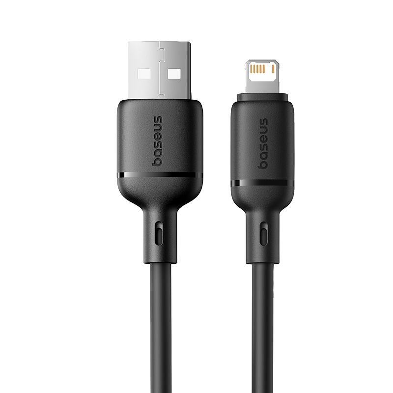 BASEUS Кабел USB-A - Lightning, 2м, 2.4A, Silky Series /черен/ - P10377702113-01