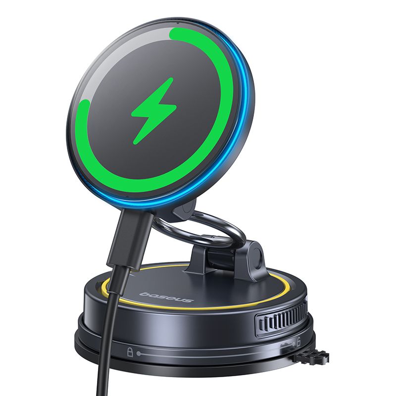 BASEUS Холдер Wireless 15W PrimeTrip VC2 Flex Pro Manual rotating с вакуум /черен/ - C0013F01