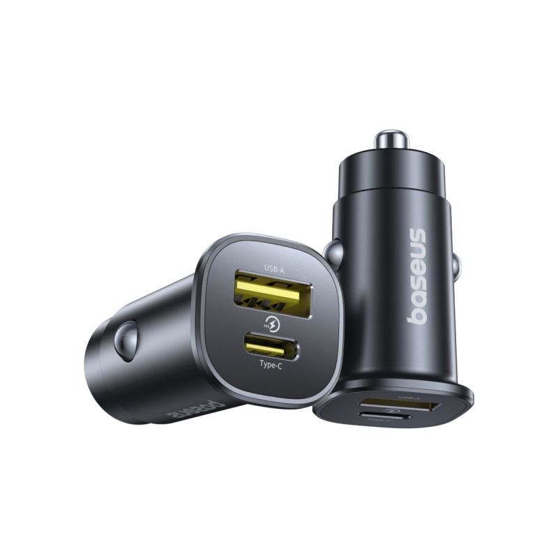 BASEUS 12V 30W, USB-A + USB-C,GGoTrip DP1 /черен/ - C00072300123-00