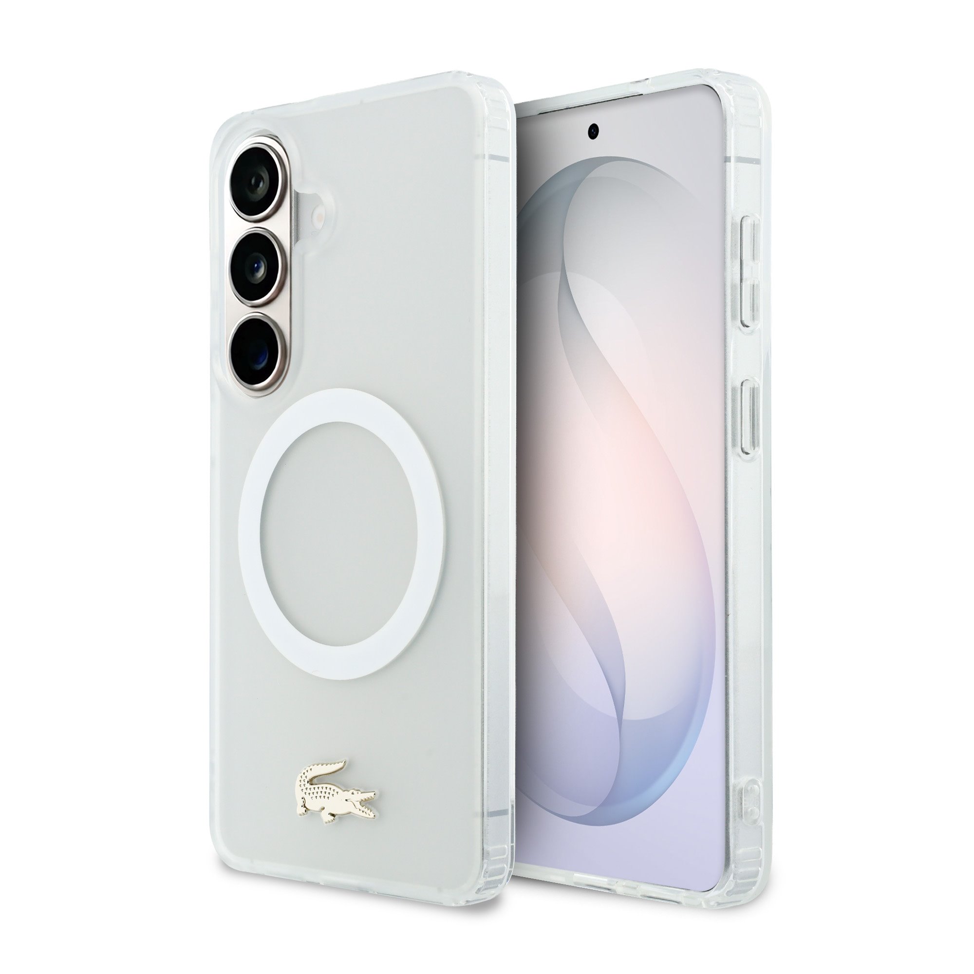 LACOSTE Калъф Samsung S26, PC/TPU Frosted Finish Gold Logo MagSafe /бял/ - LCHMS26SUFWAH