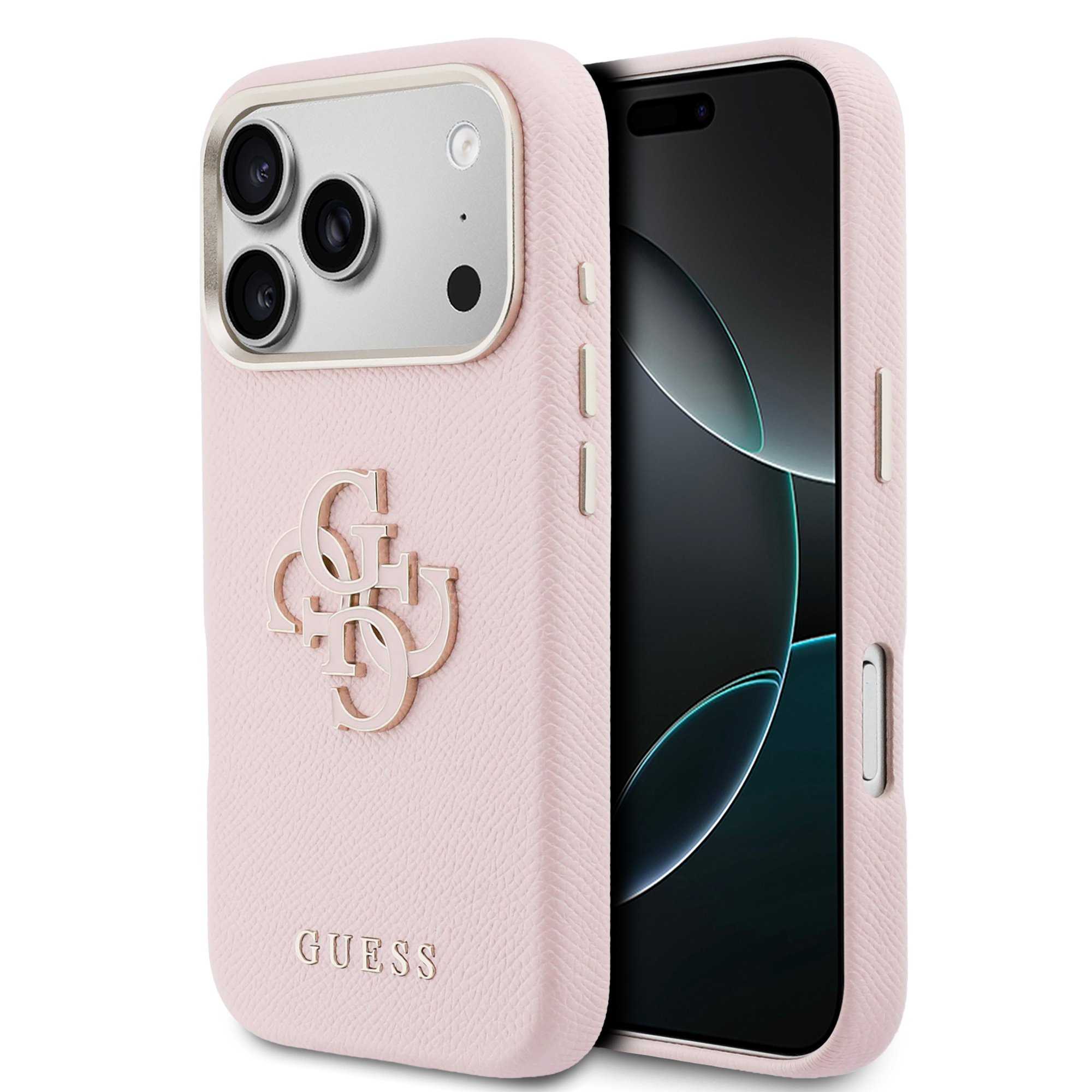 GUESS Калъф Apple iPhone 17 Pro, PU 4G Resin Metal Logo /розов/ - GUHCP17L5PS4RGGP