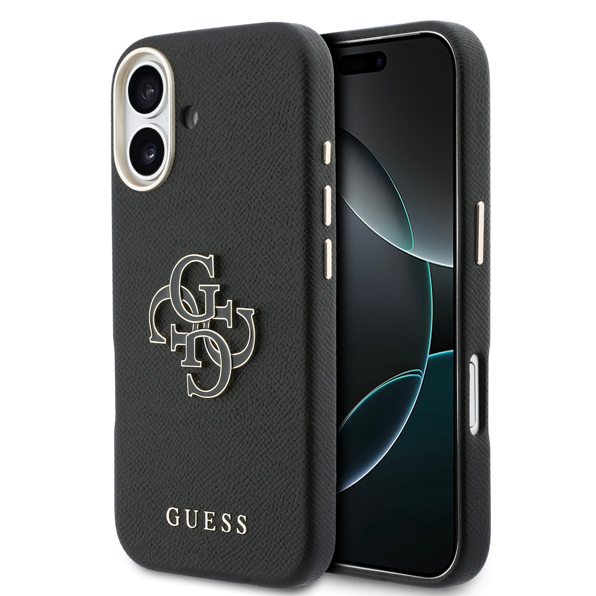 GUESS Калъф Apple iPhone 17, PU 4G Resin Metal Logo /черен/ - GUHCP17S5PS4RGGK