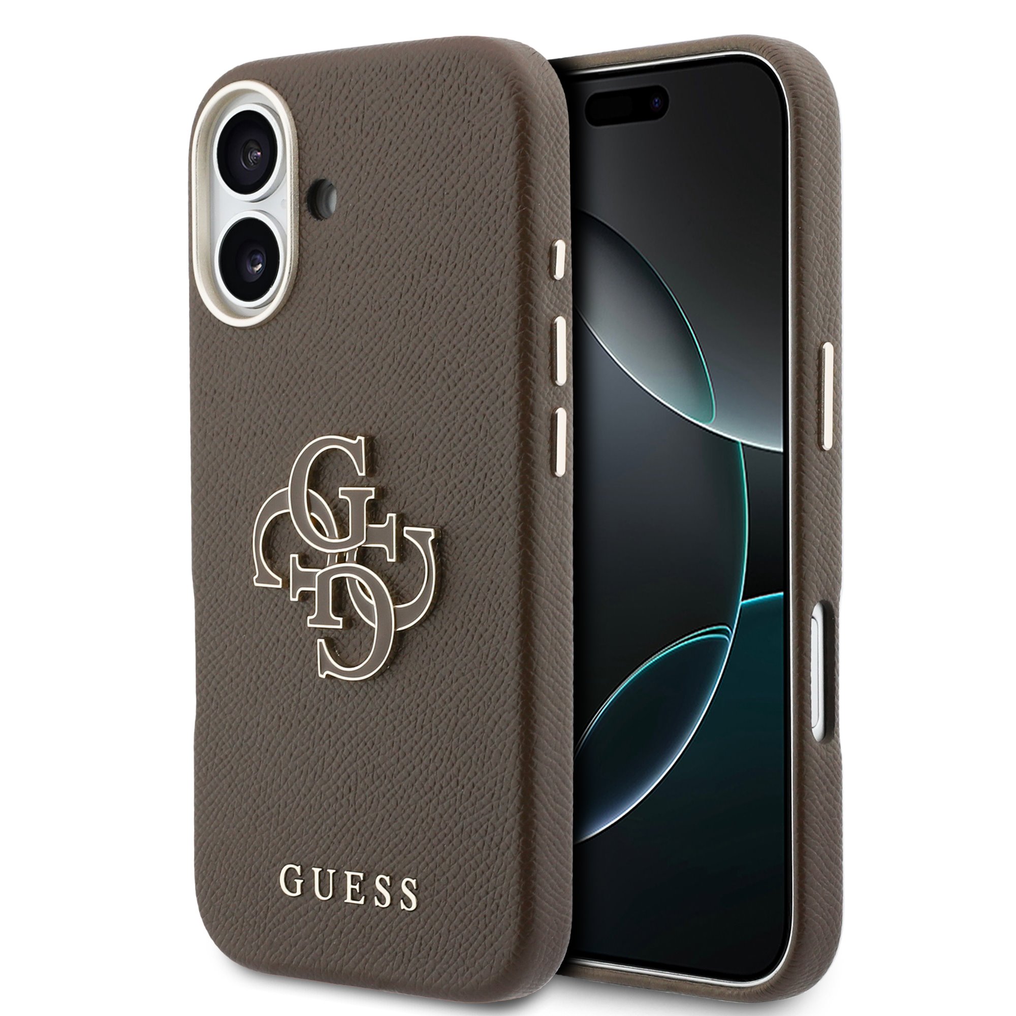 GUESS Калъф Apple iPhone 17, PU 4G Resin Metal Logo /кафяв/ - GUHCP17S5PS4RGGW
