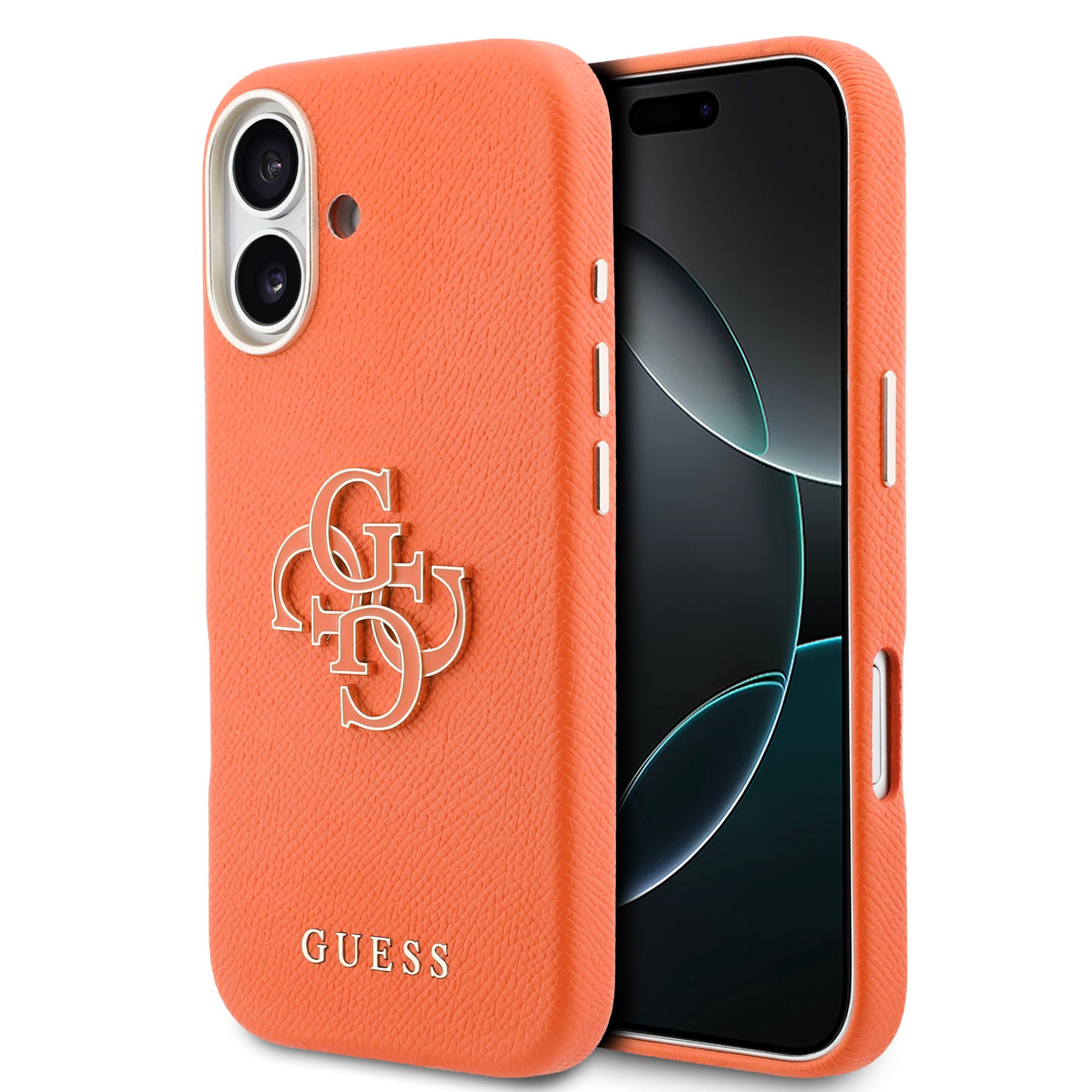 GUESS Калъф Apple iPhone 17, PU 4G Resin Metal Logo /оранжев/ - GUHCP17S5PS4RGGO