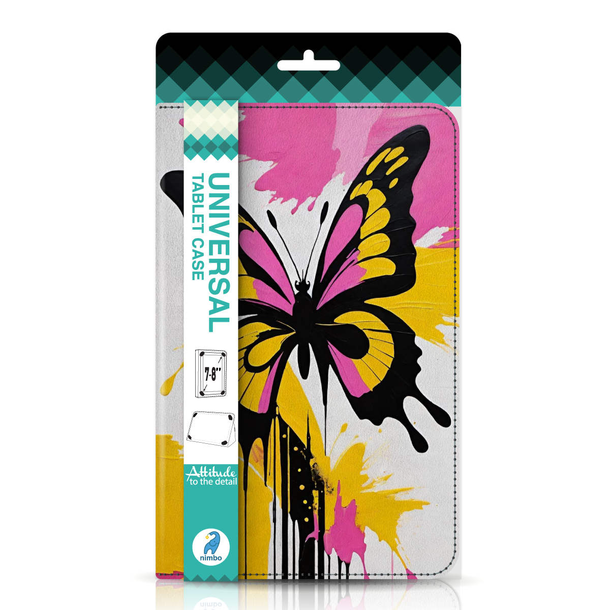 Калъф таблет Nimbo 7/8 инча универсален /розова пеперуда/