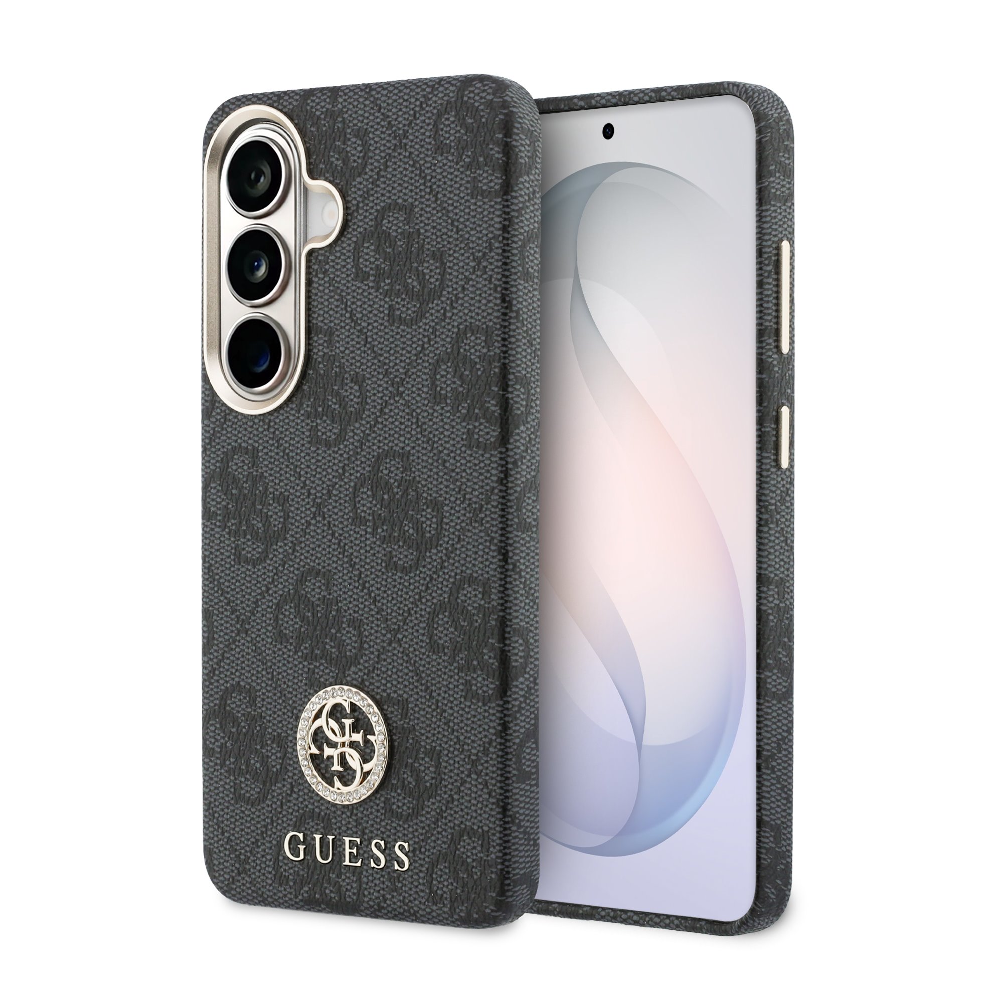 GUESS Калъф Samsung S26, PU Leather 4G Strass Logo Gold Frame MagSafe /черен/ - GUHMS26SP4GRMDEK