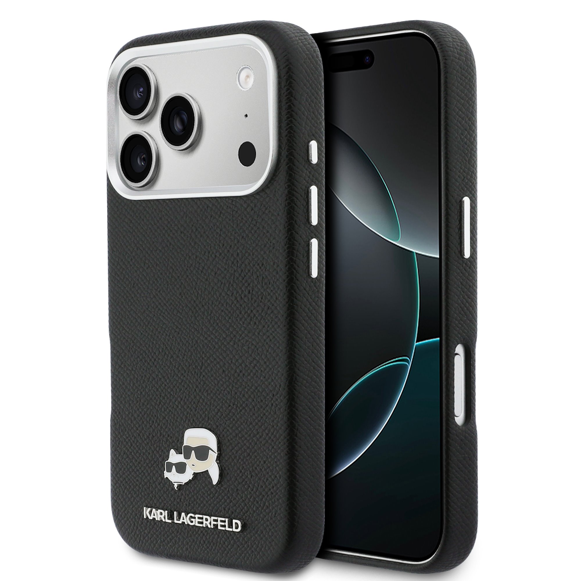 Karl Lagerfeld Калъф Apple iPhone 17 Pro, PU K/C Heads Pins MagSafe /черен/ - KLHMP17L6PFKCLK