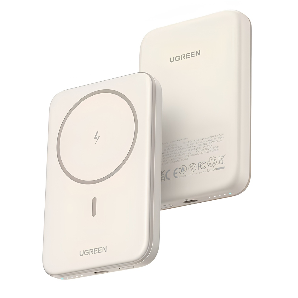 UGREEN Power Bank 5000 mAh 15W Magnetic Wireless Qi 7.5W /бял/ -  PB560 / 25207