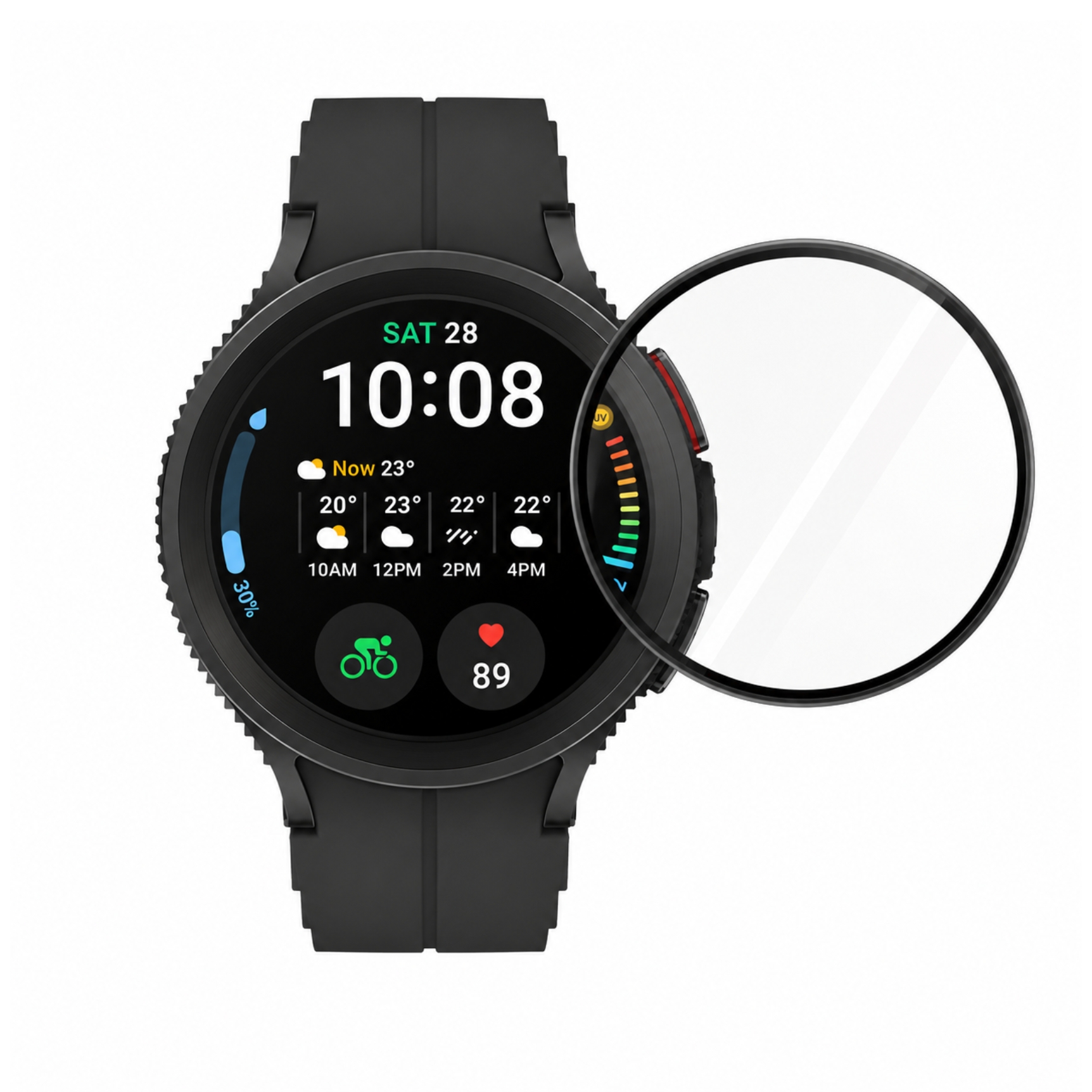 3D Tempered Pet Glass Samsung Watch 5 Pro, 45mm /черно/