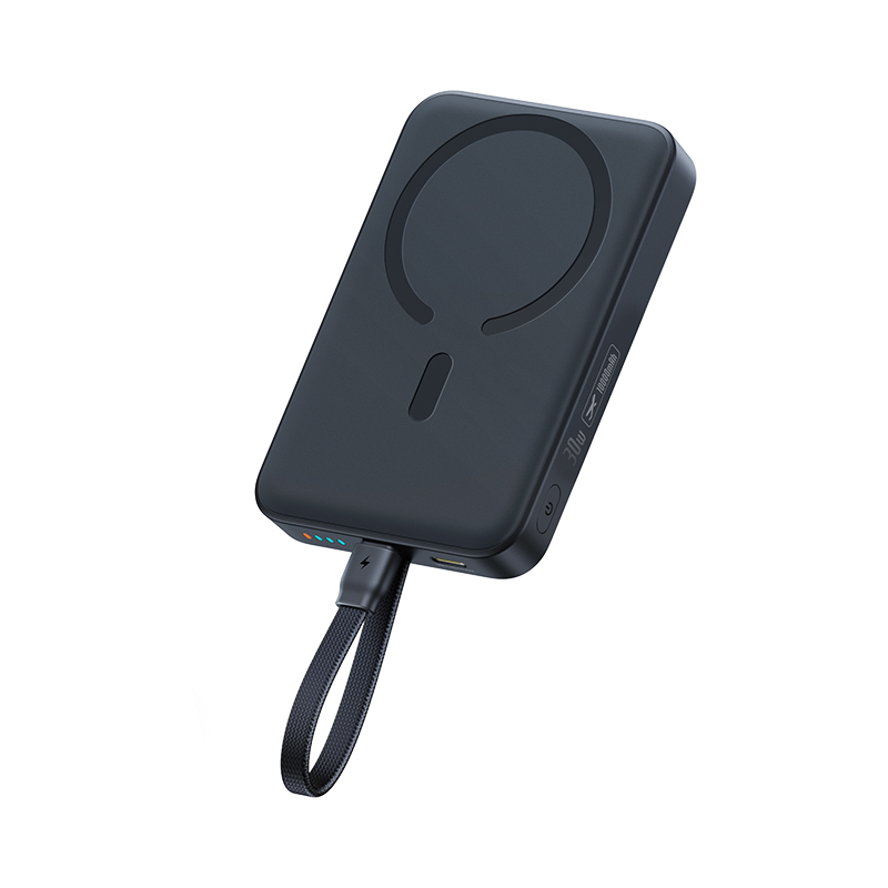 BASEUS Power Bank 10000 mAh, 30W + вграден кабел Type-C,  EnerFill FM11 Magnetic /черен/ - E0028904